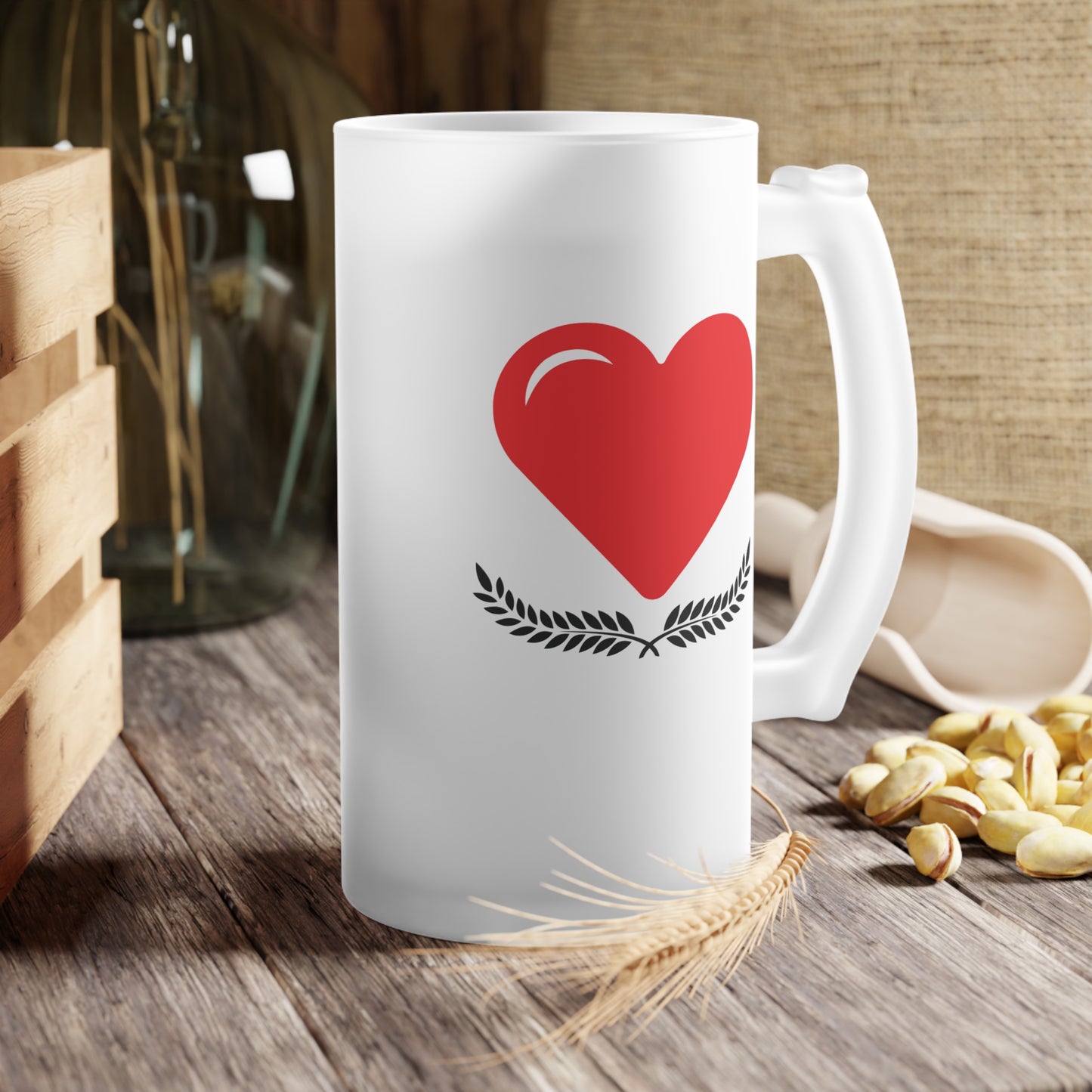 Think Victory - Frosted 16 oz. Glass Beer Mug - Celebrate Victory with Style