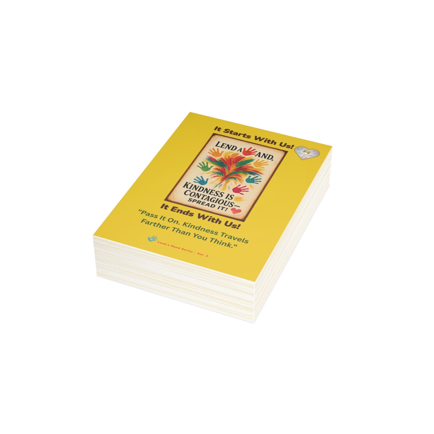 Lend a Hand, Lift a Heart - Postcard (vertical) Vol. 2 | "Pass It On. Kindness Travels Farther Than You Think."