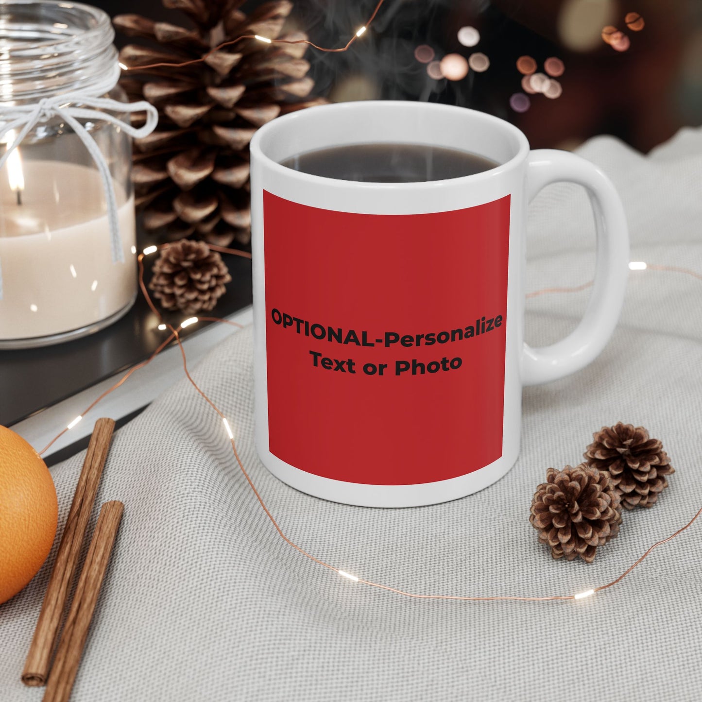 Peace & Love (red) - Ceramic Mug - 11oz & 15oz - Perfect Gift for Inspiration & Motivation