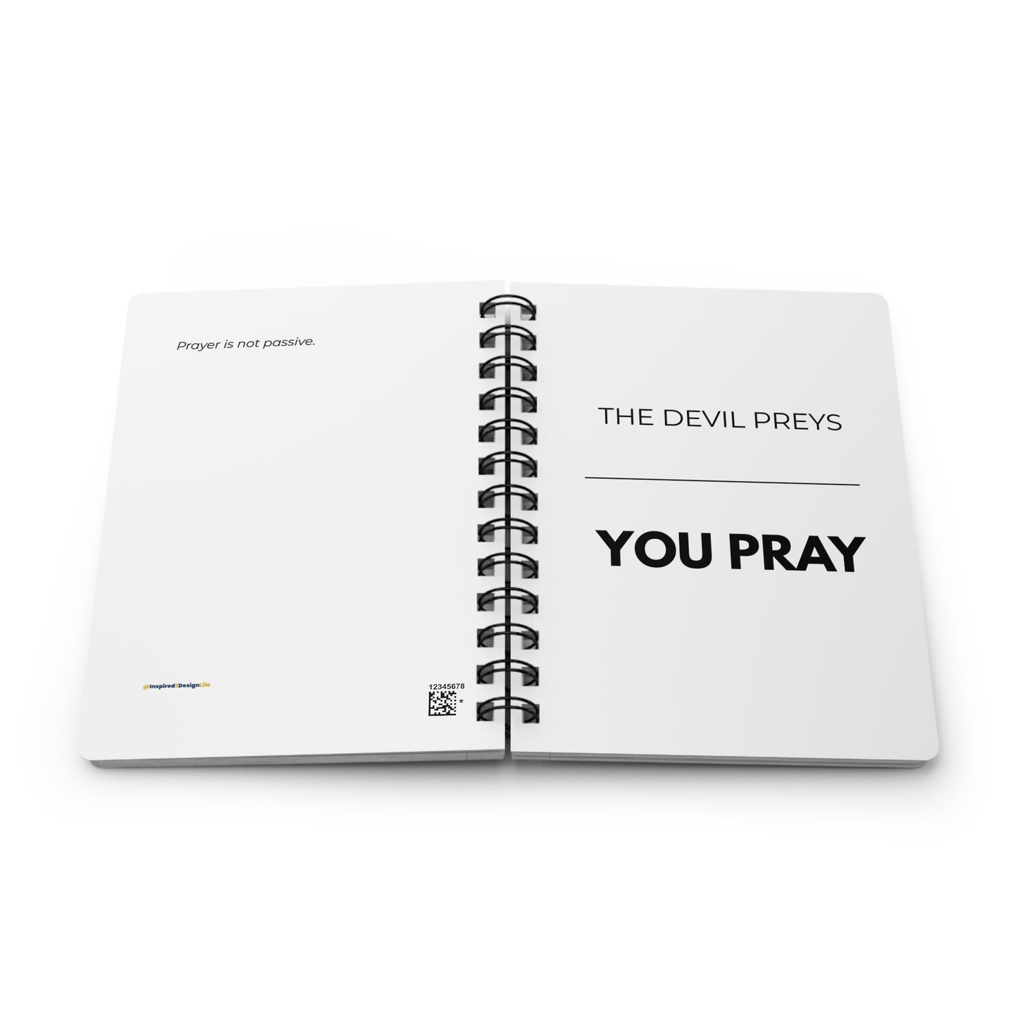The Devil Preys, You Pray Spiral Journal | Faith & Prayer Reflection