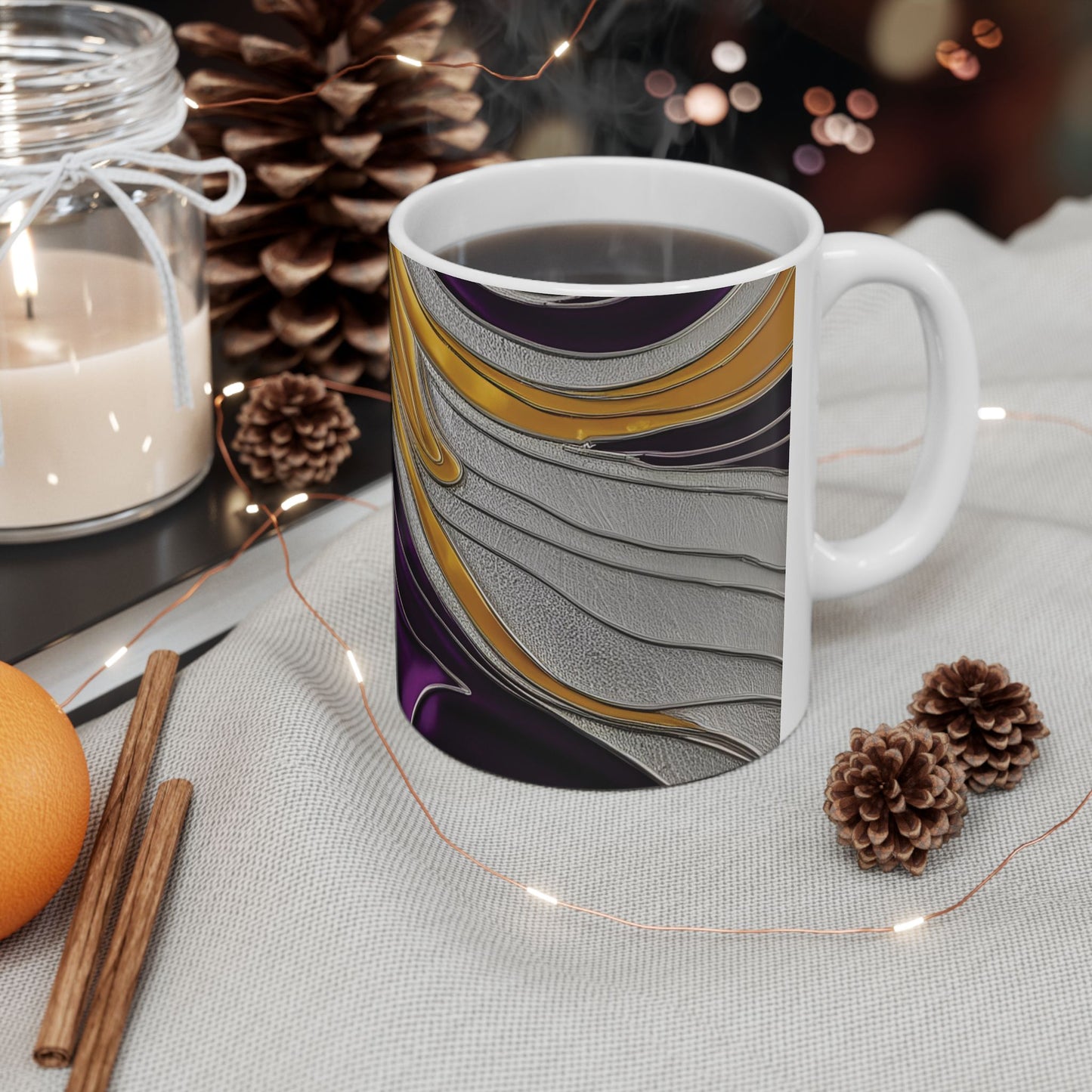 Purple Twist - Vibrant Swirl Ceramic Mug - Unique Design for Coffee Lovers
