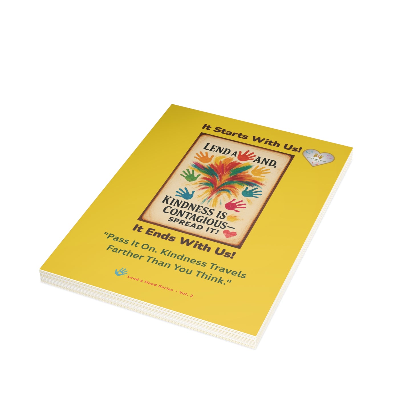 Lend a Hand, Lift a Heart - Postcard (vertical) Vol. 2 | "Pass It On. Kindness Travels Farther Than You Think."