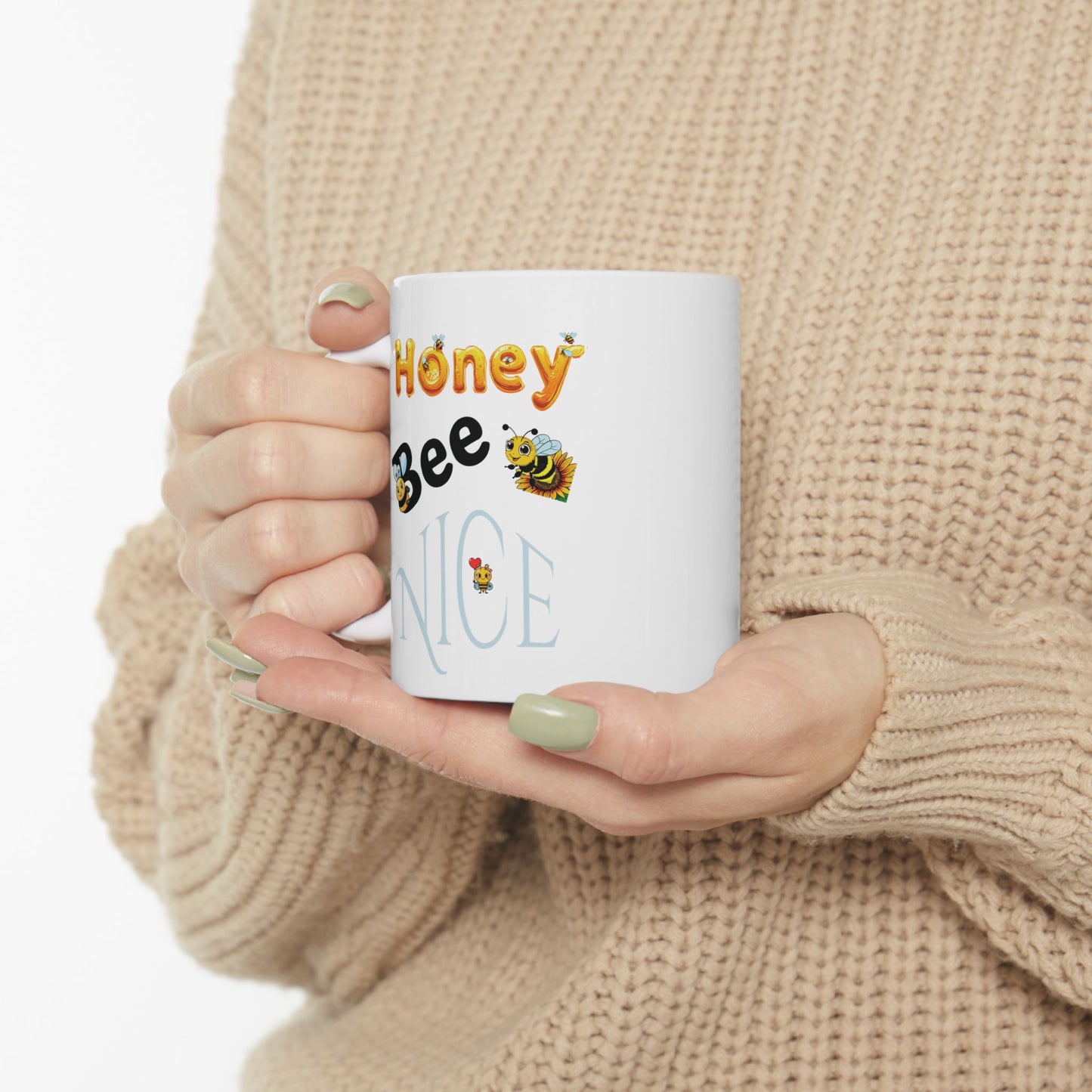 Honey Bee Nice (black) - Ceramic Mug