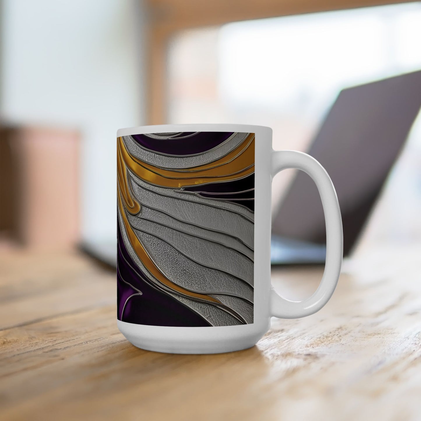 Purple Twist - Vibrant Swirl Ceramic Mug - Unique Design for Coffee Lovers
