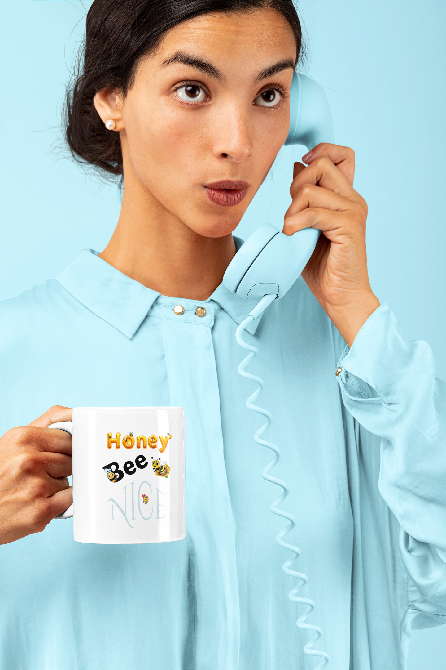 Honey Bee Nice (black) - Ceramic Mug