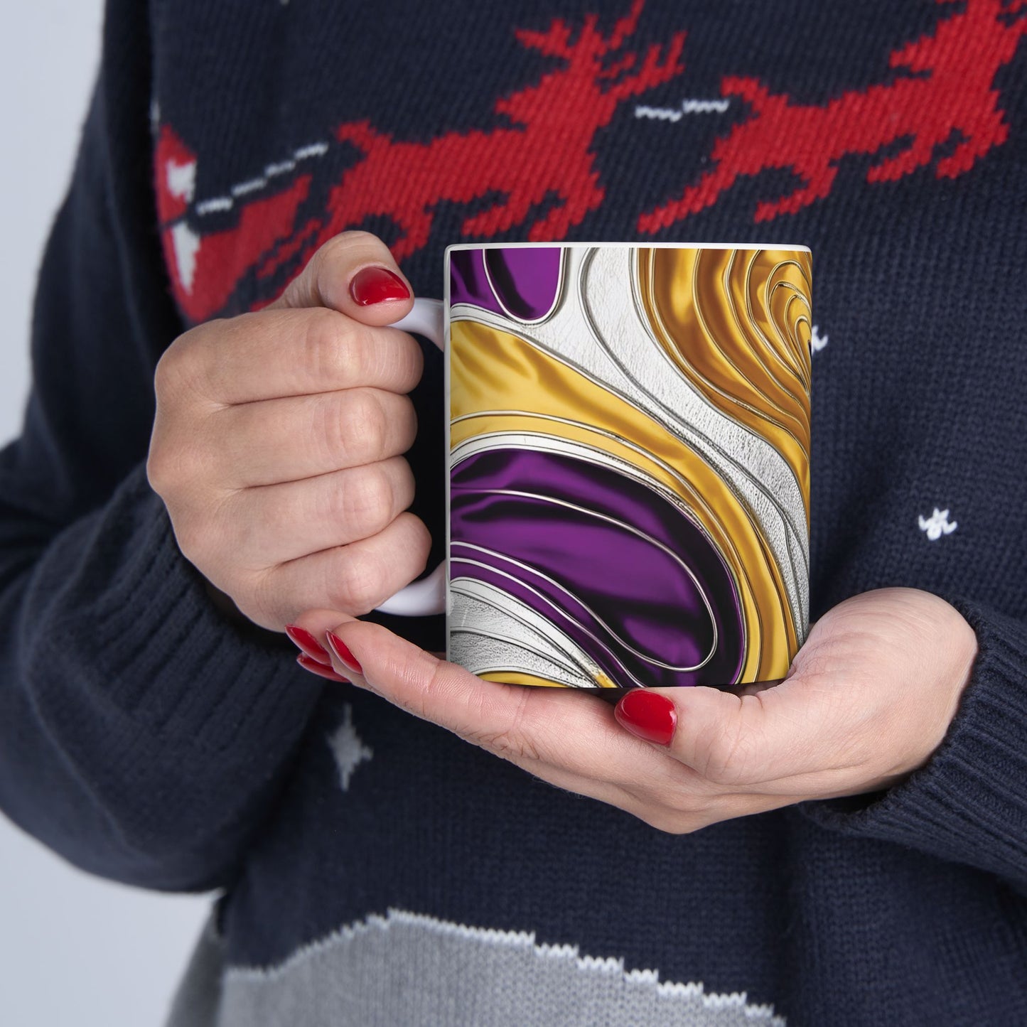 Purple Twist - Vibrant Swirl Ceramic Mug - Unique Design for Coffee Lovers
