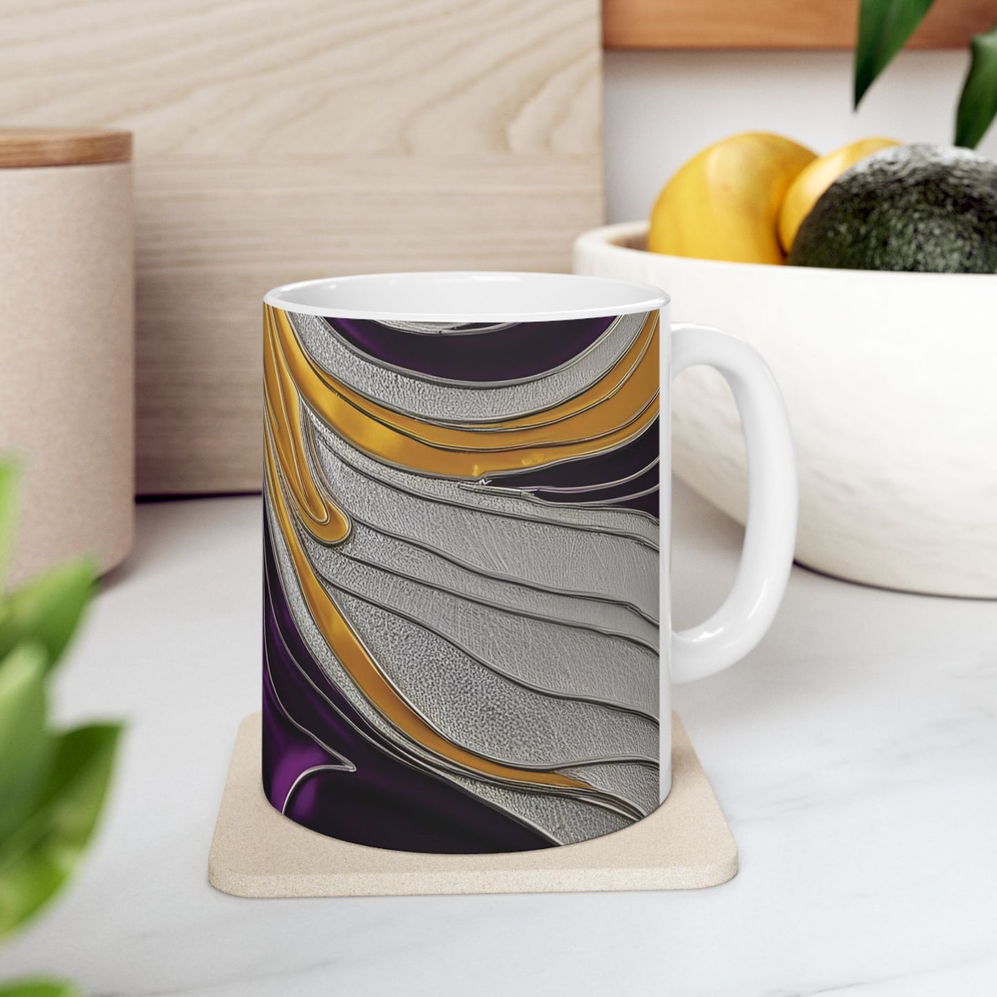 Purple Twist - Vibrant Swirl Ceramic Mug - Unique Design for Coffee Lovers