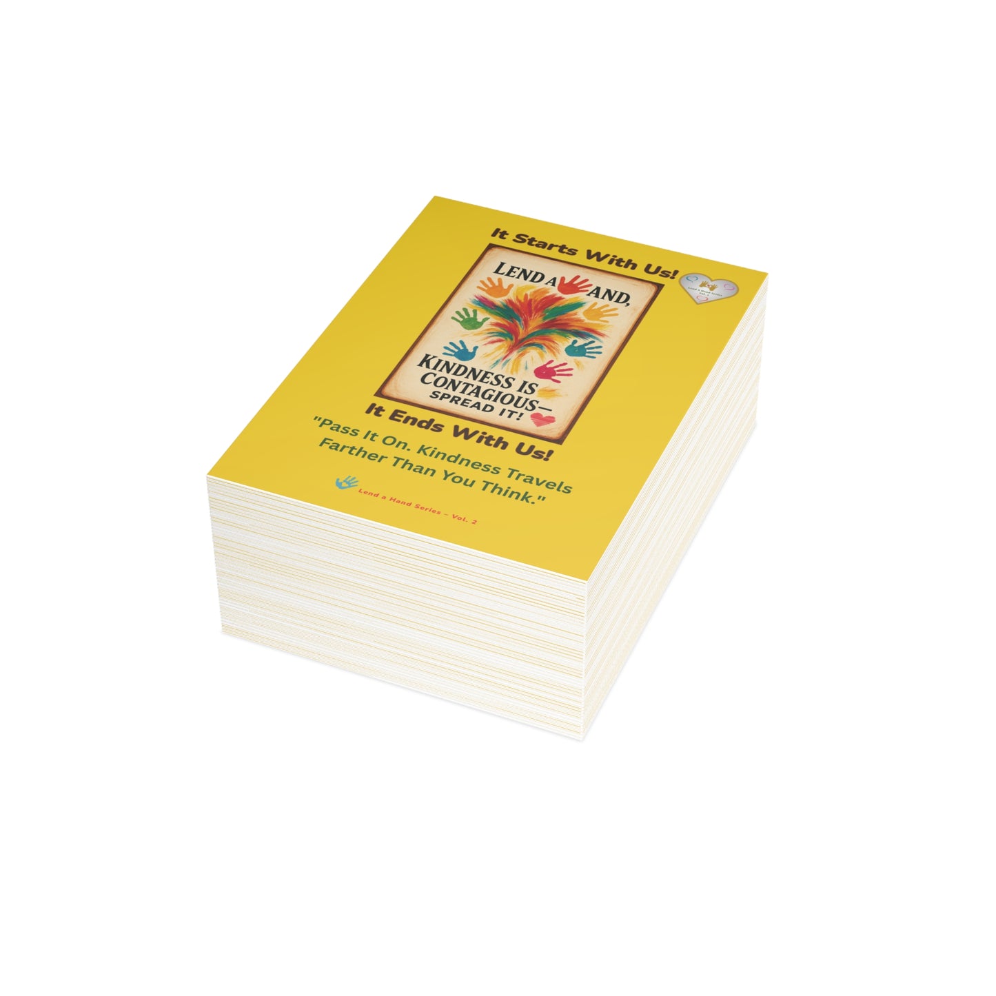 Lend a Hand, Lift a Heart - Postcard (vertical) Vol. 2 | "Pass It On. Kindness Travels Farther Than You Think."