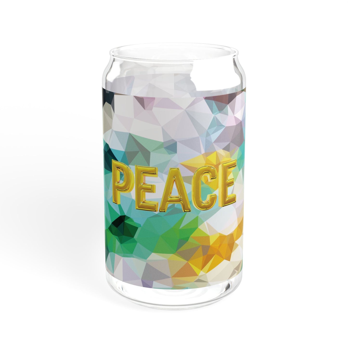 Peace Amarilla - Sipper Glass 16oz, Eco-Friendly Drinkware