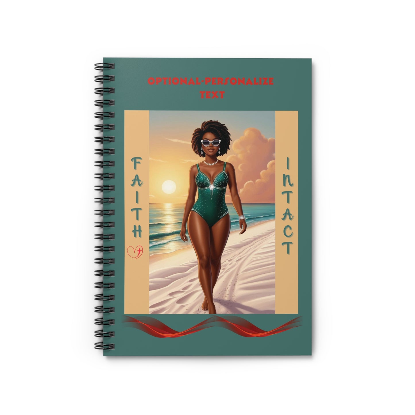 Faith Intact - Spiral Notebook, with Beach Illustration