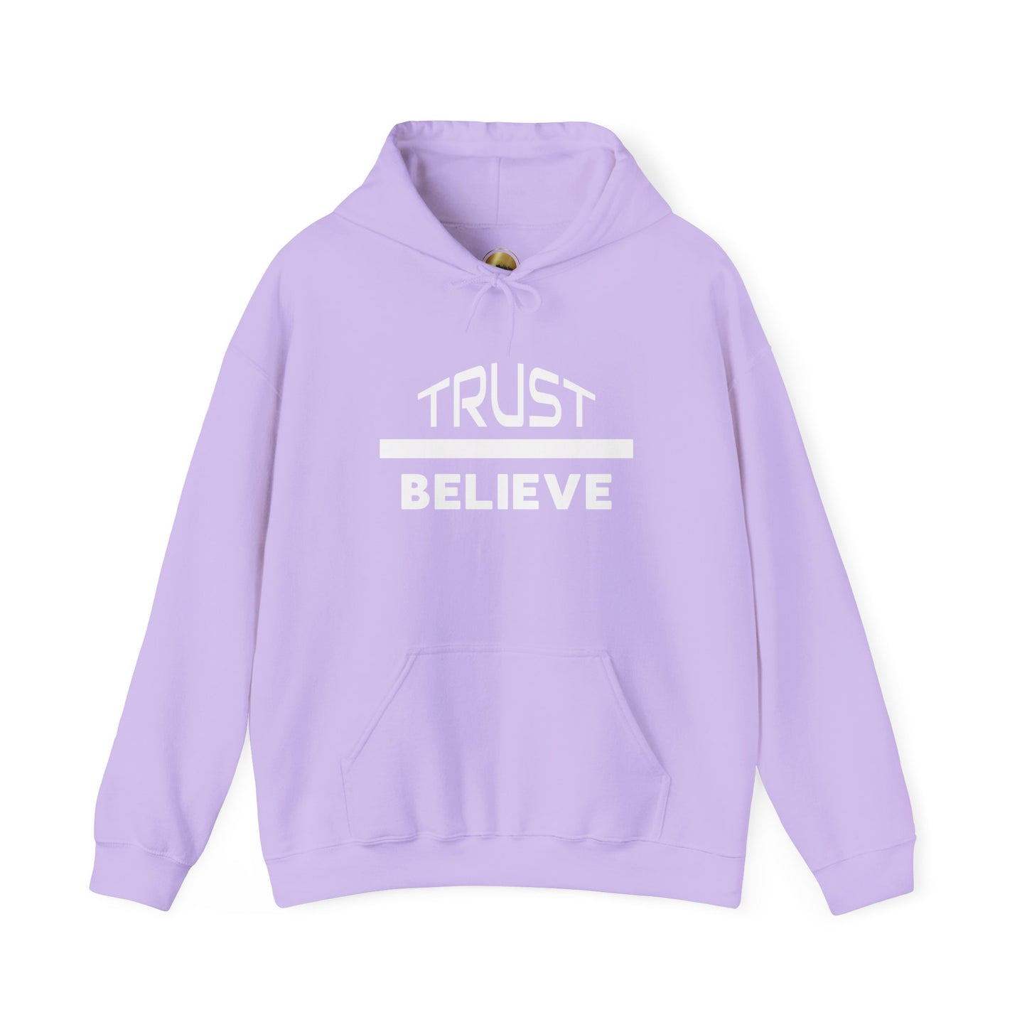 Trust-Believe (white letters) - Heavy Blend Hooded Sweatshirt Plush and Warm Unisex Cotton/Polyester Blend