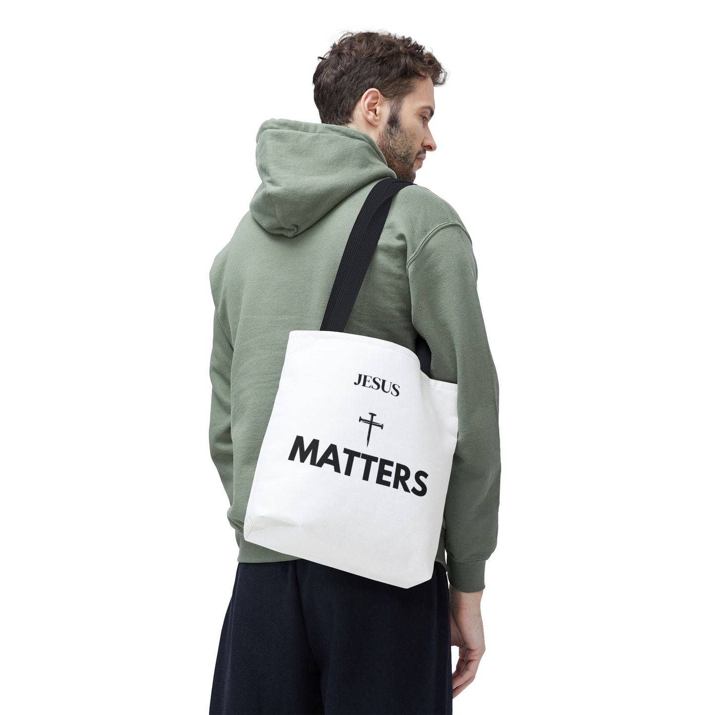 Jesus Matters Tote Bag | Bold Christian Faith Statement Carryall