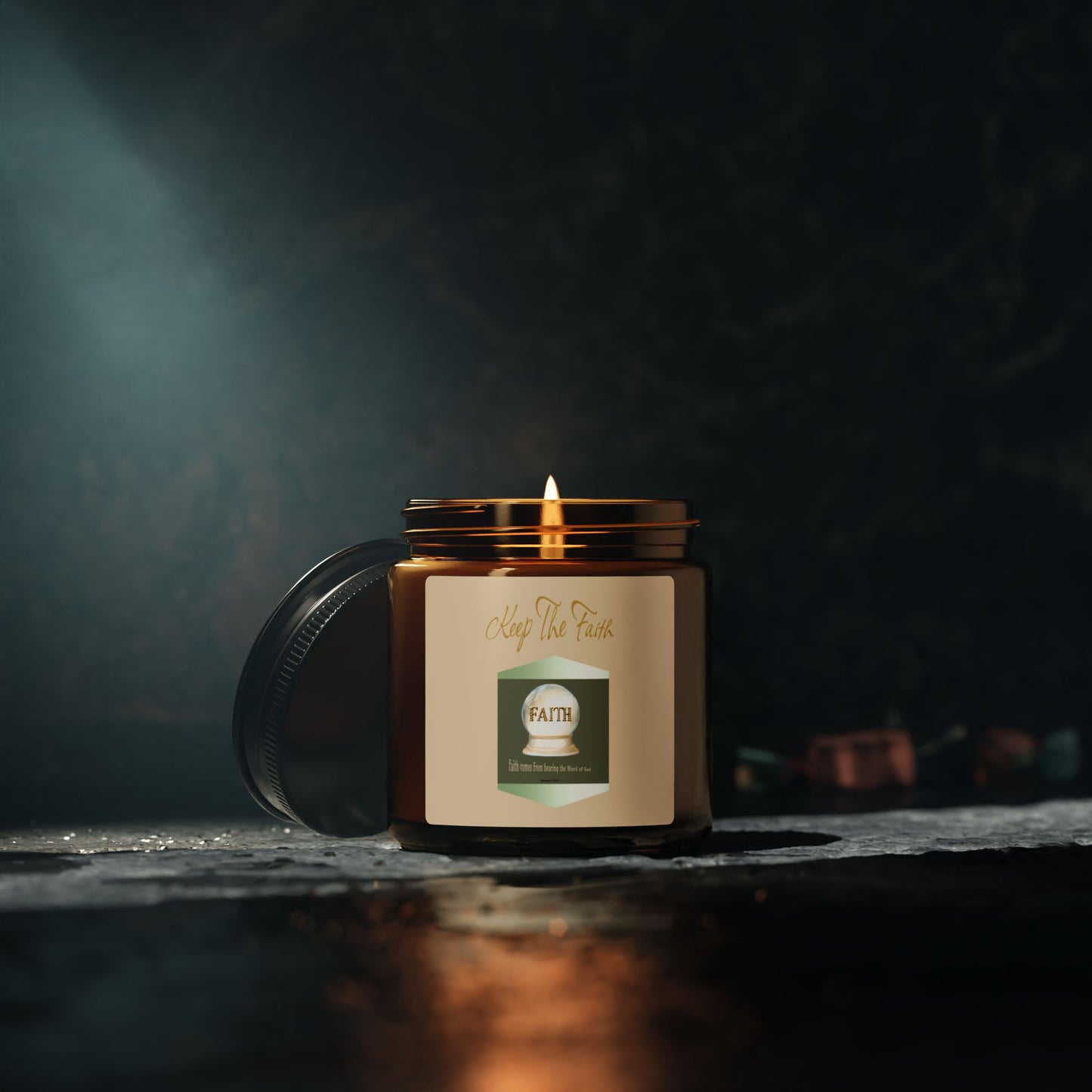 Keep The Faith - Amber Jar 4oz, Soy Candle - Perfect for Relaxation and Spiritual Moments