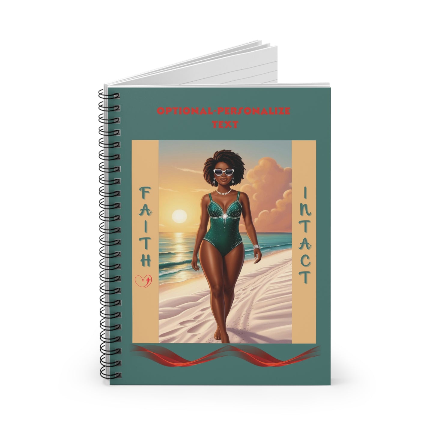 Faith Intact - Spiral Notebook, with Beach Illustration