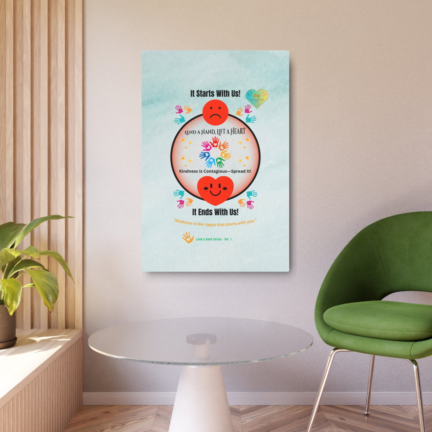 Lend a Hand, Lift a Heart - Metal Art Sign (Indoor) Vol. 1 |"Kindness is the ripple that starts with you."