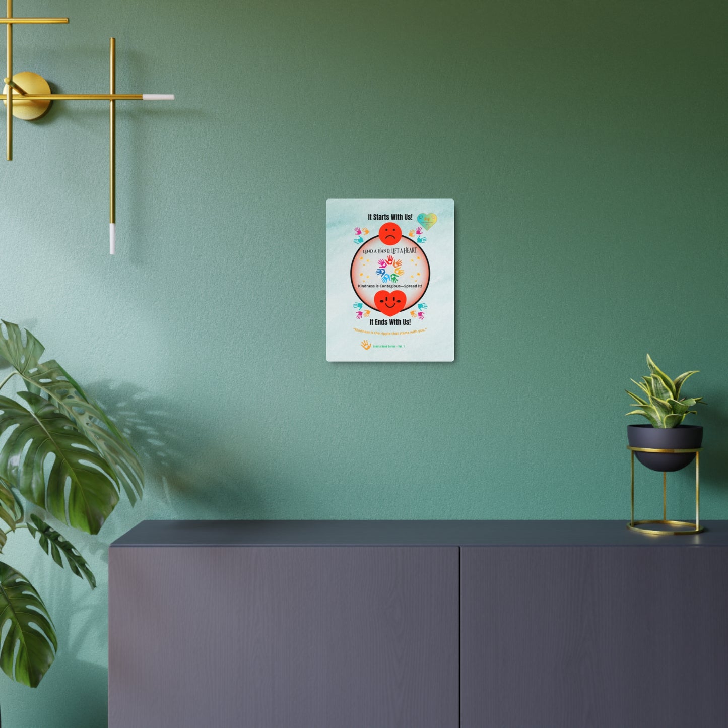Lend a Hand, Lift a Heart - Metal Art Sign (Indoor) Vol. 1 |"Kindness is the ripple that starts with you."