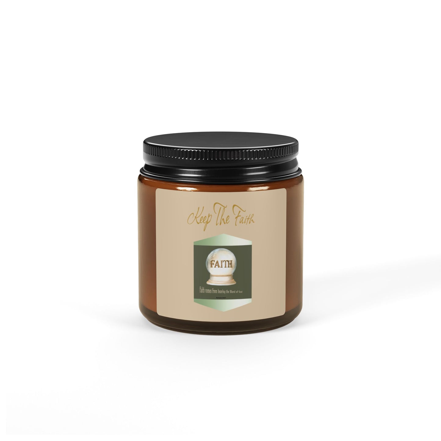 Keep The Faith - Amber Jar 4oz, Soy Candle - Perfect for Relaxation and Spiritual Moments