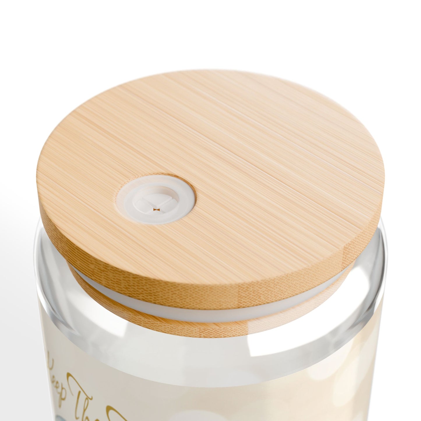 Keep The Faith - Inspirational Sipper Glass | 16oz Drink Jar with Bamboo Lid and Straw