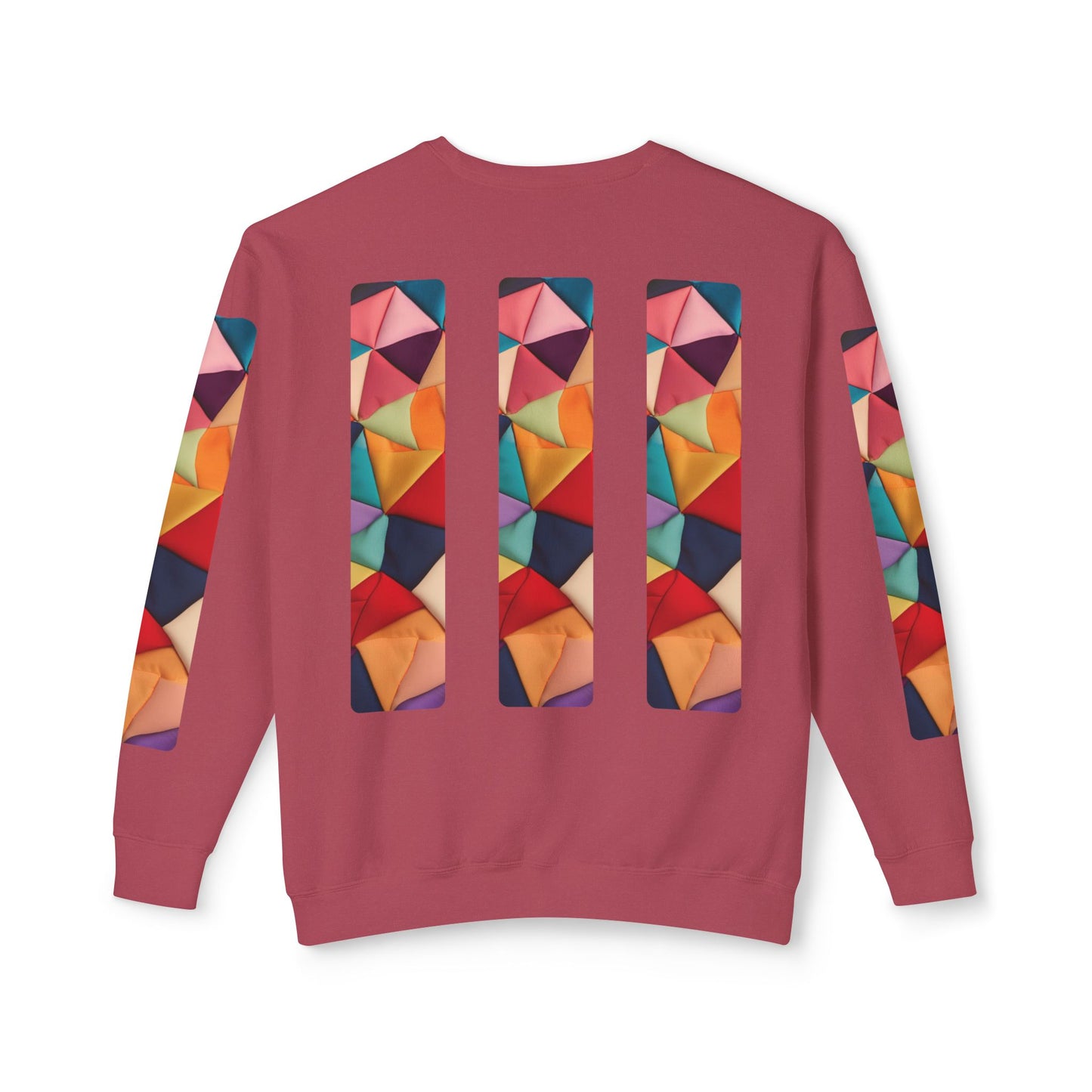 Color Maze - Colorful Geometric Design Unisex Lightweight Crewneck Sweatshirt - Stylish & Comfortable