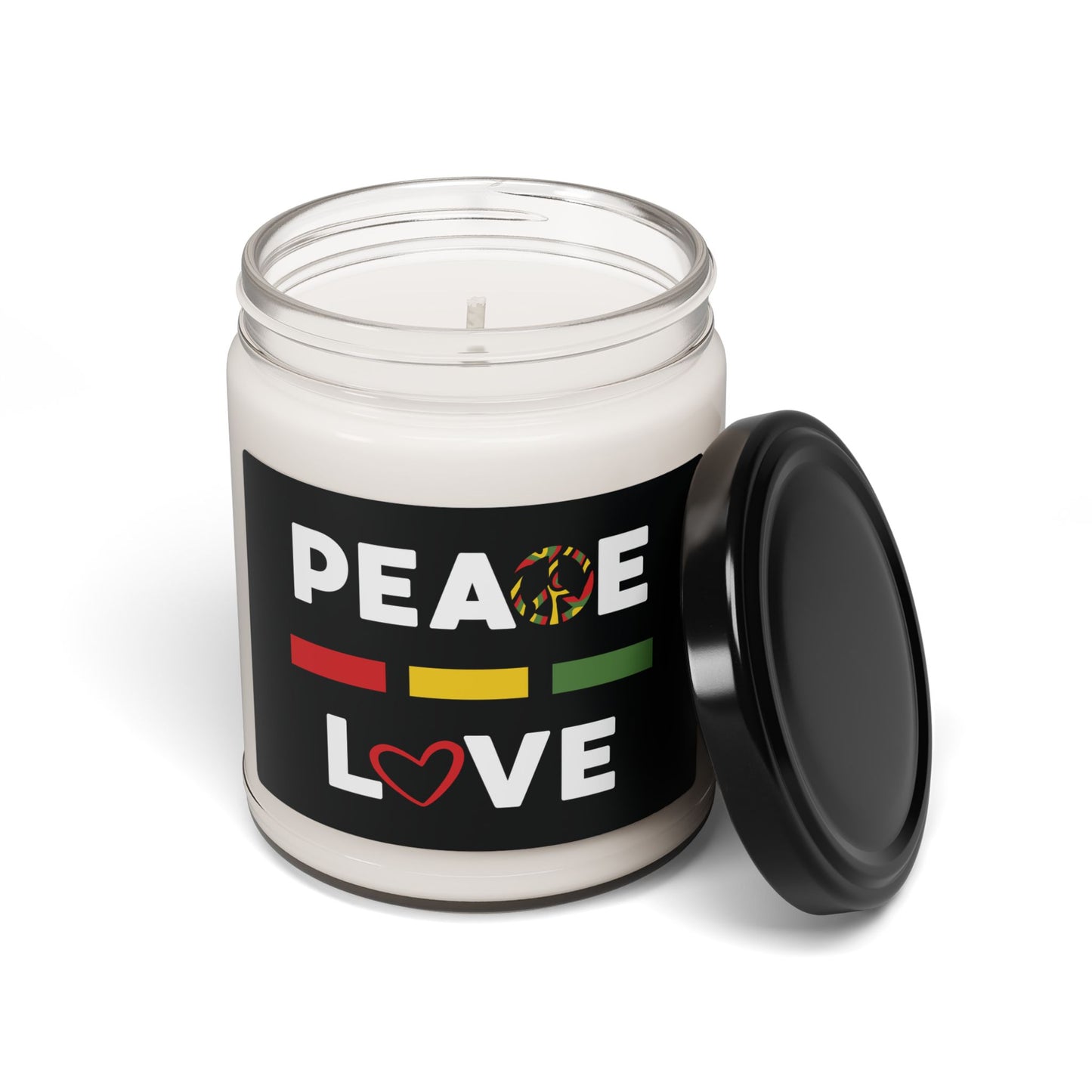 Peace-Love - Clear Jar 9oz, Soy Candle - Aromatherapy Gift