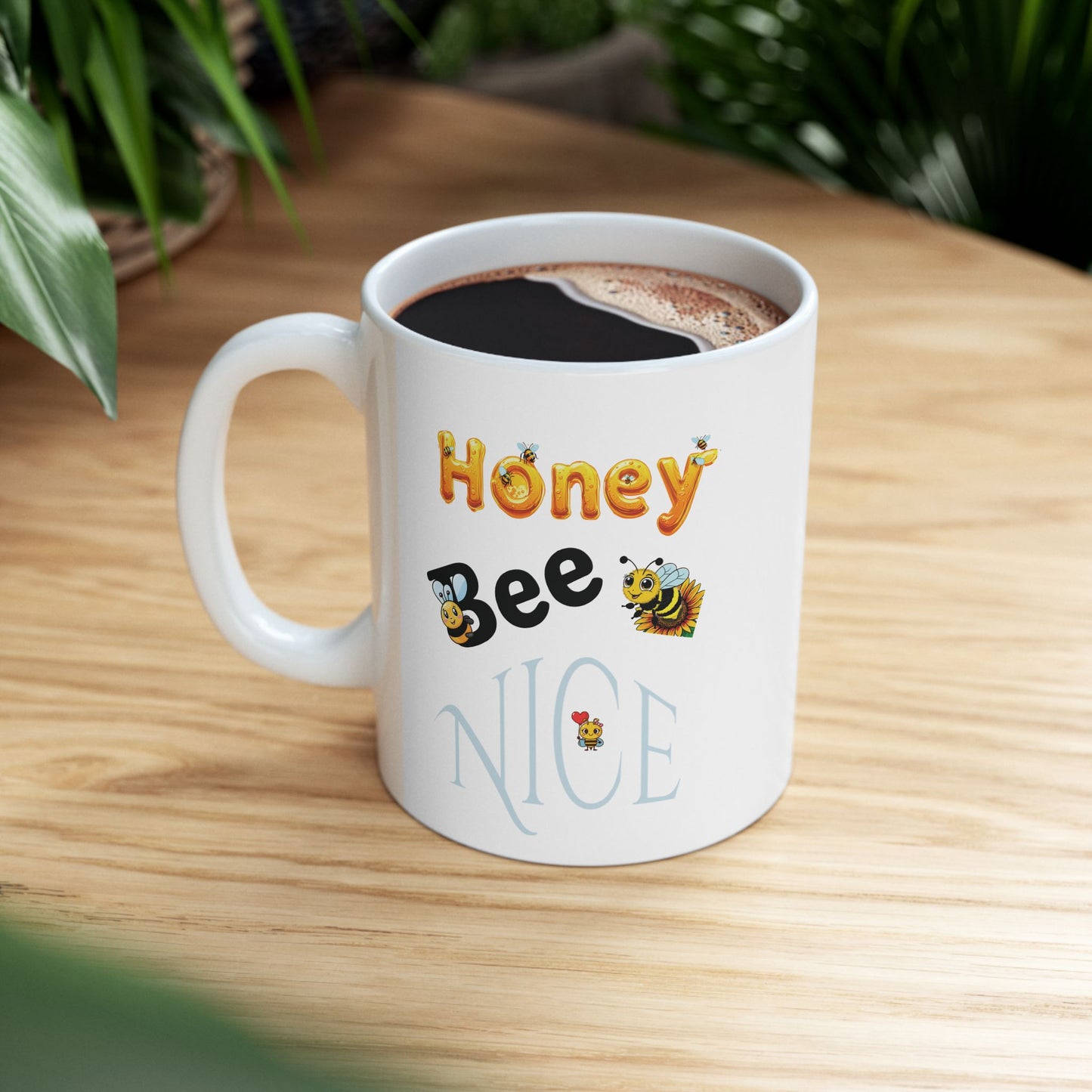 Honey Bee Nice (black) - Ceramic Mug