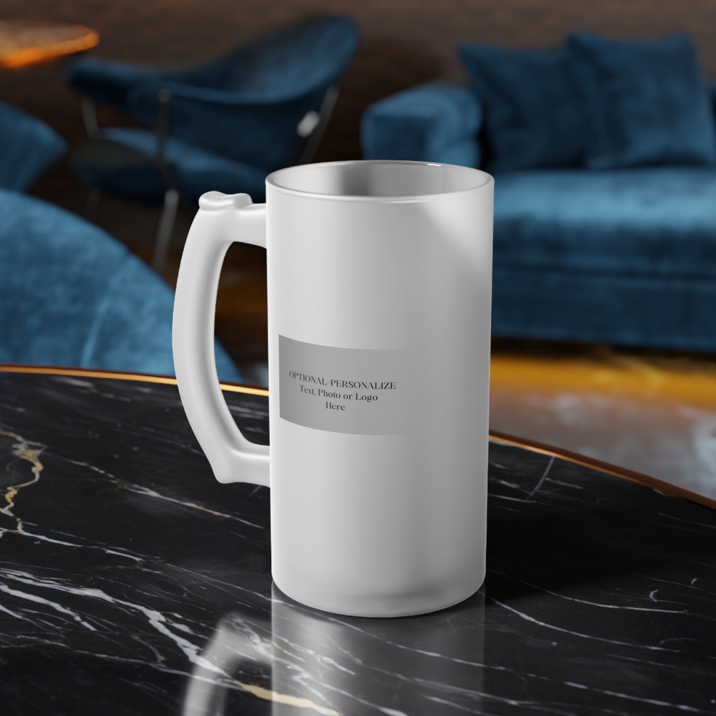 Personalized - Frosted 16 oz. Glass Beer Mug. Customizable Gift for Beer Lovers