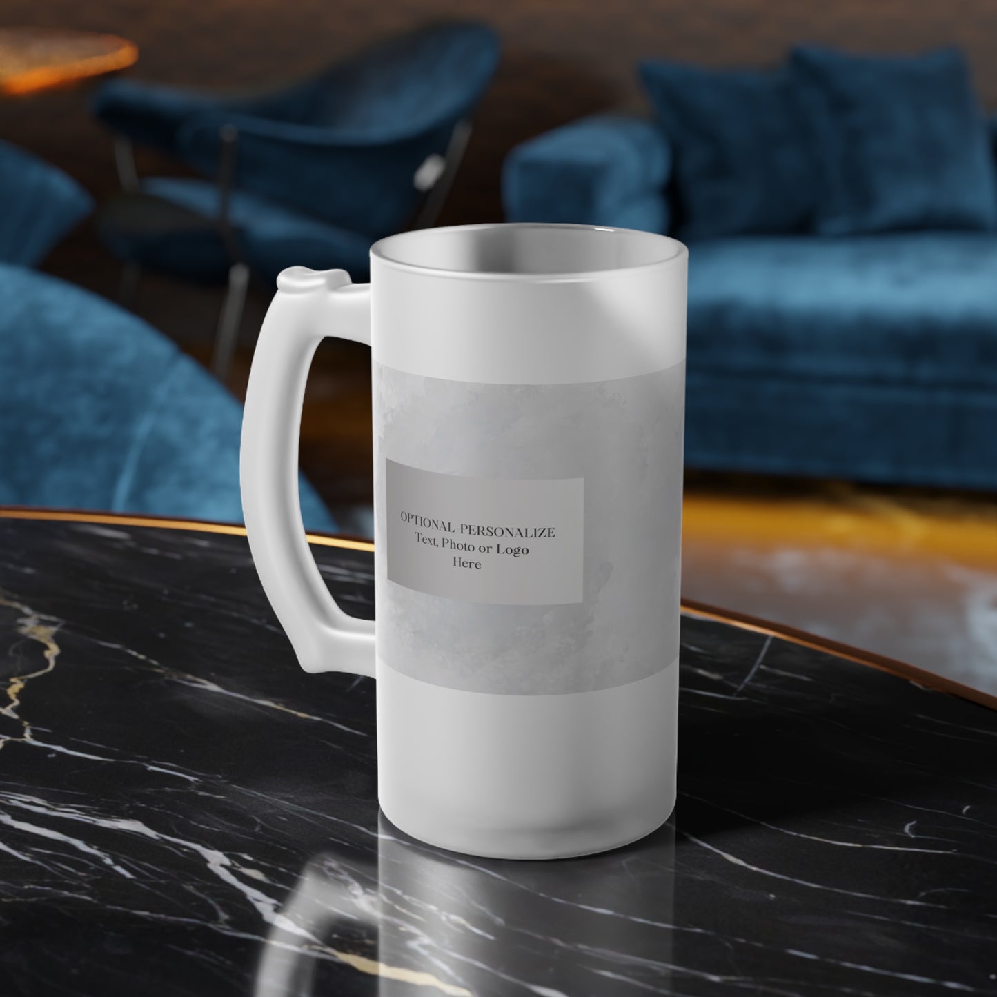 Personalize - Chic Frosted Glass Beer Mug