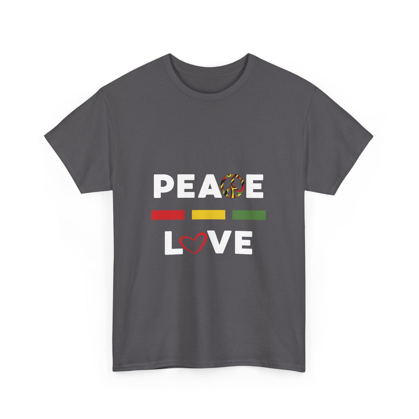 Peace-Love (white lettering) - Heavy Cotton Tee