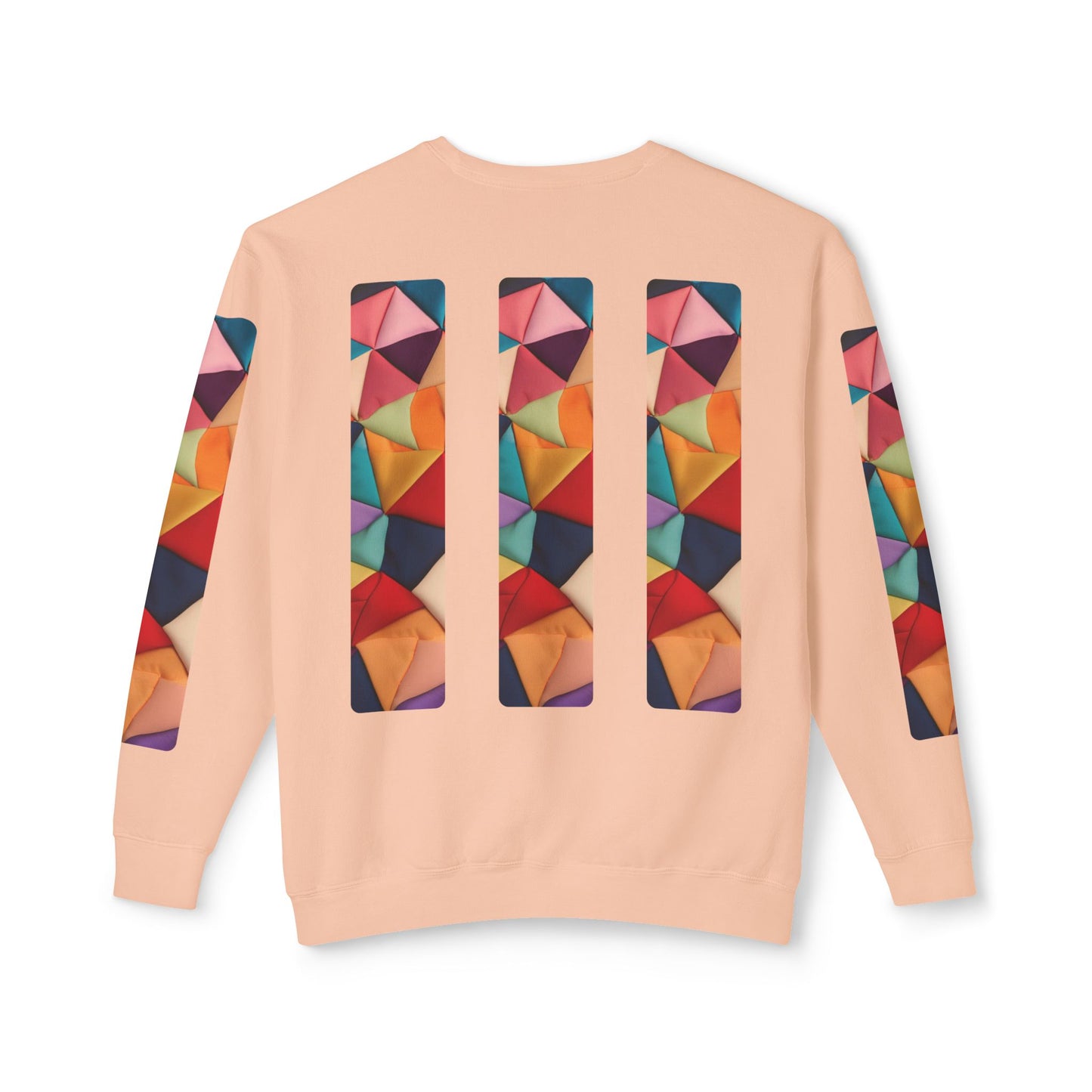 Color Maze - Colorful Geometric Design Unisex Lightweight Crewneck Sweatshirt - Stylish & Comfortable