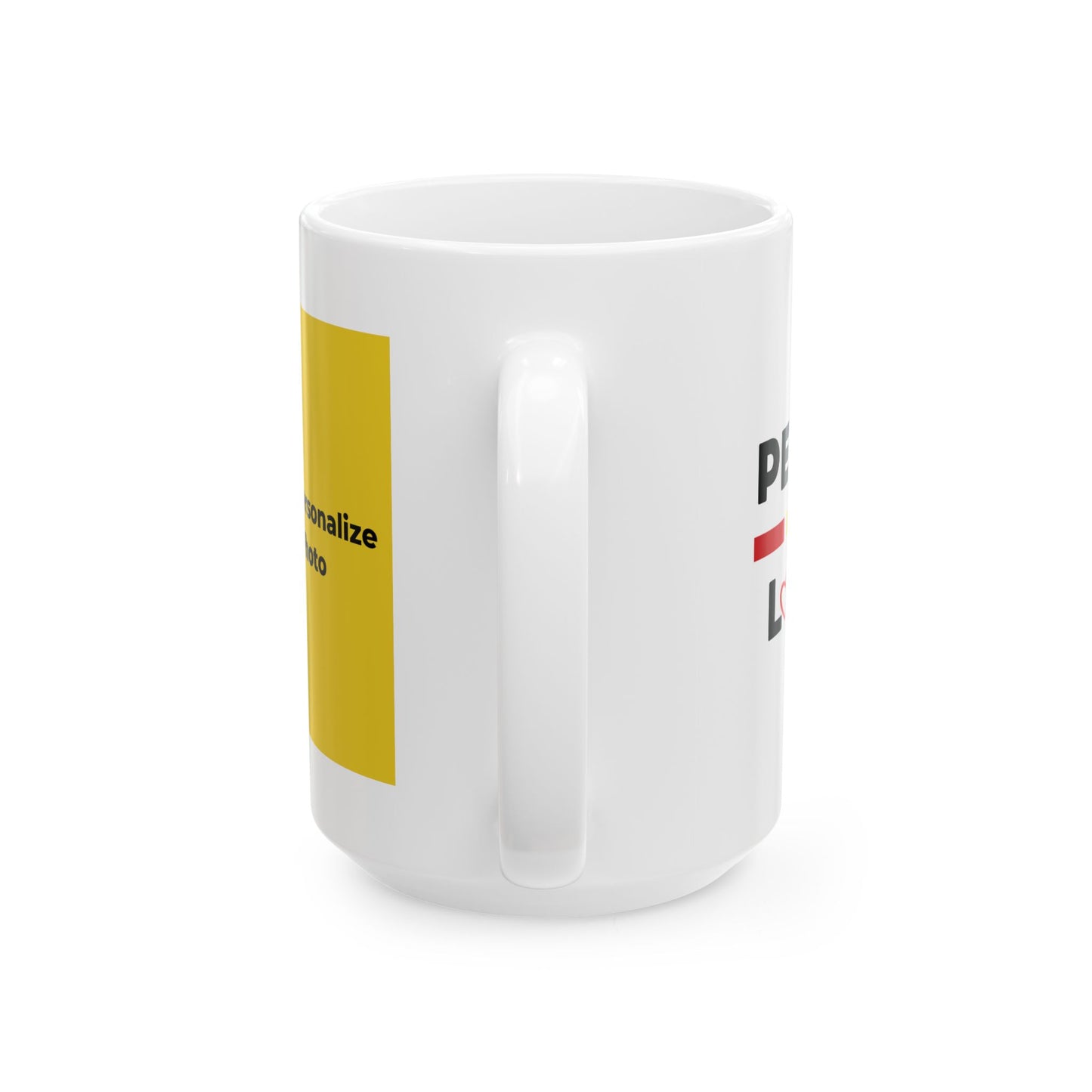 Peace & Love (yellow) - Ceramic Mug - 11oz & 15oz - Perfect Gift for Inspiration & Motivation