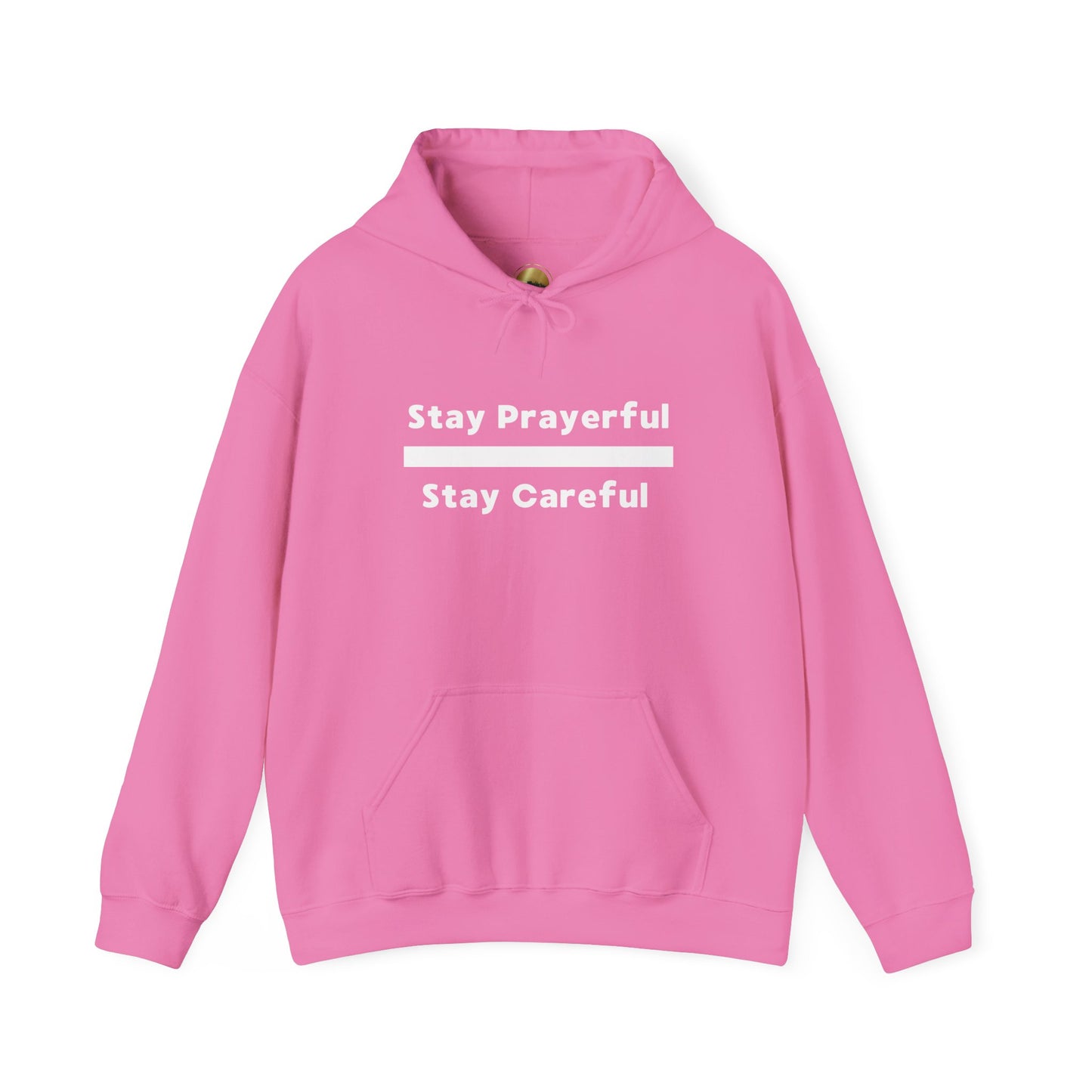 Stay Prayerful-Stay Careful (white letters) Unisex Heavy Blend™ Hooded Sweatshirt