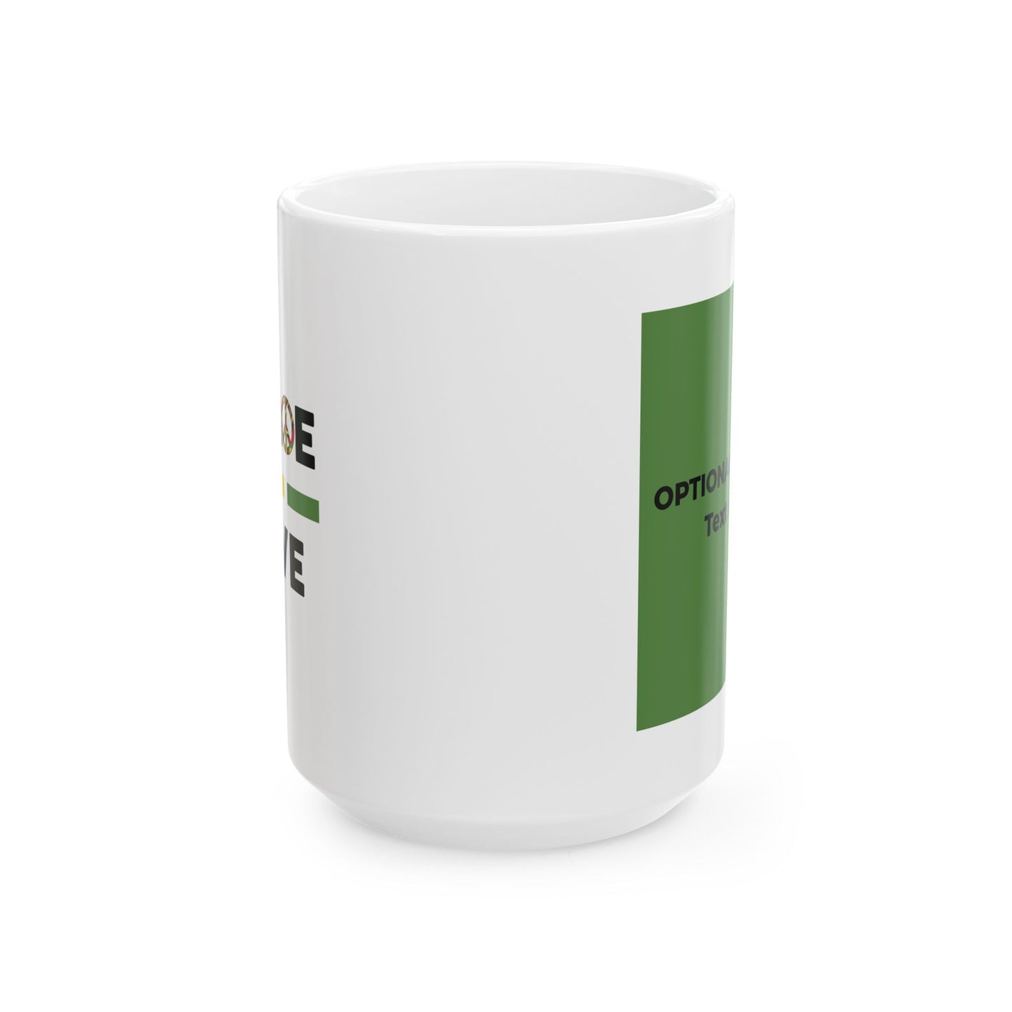 Peace & Love (green) - Ceramic Mug - 11oz & 15oz - Perfect Gift for Inspiration & Motivation