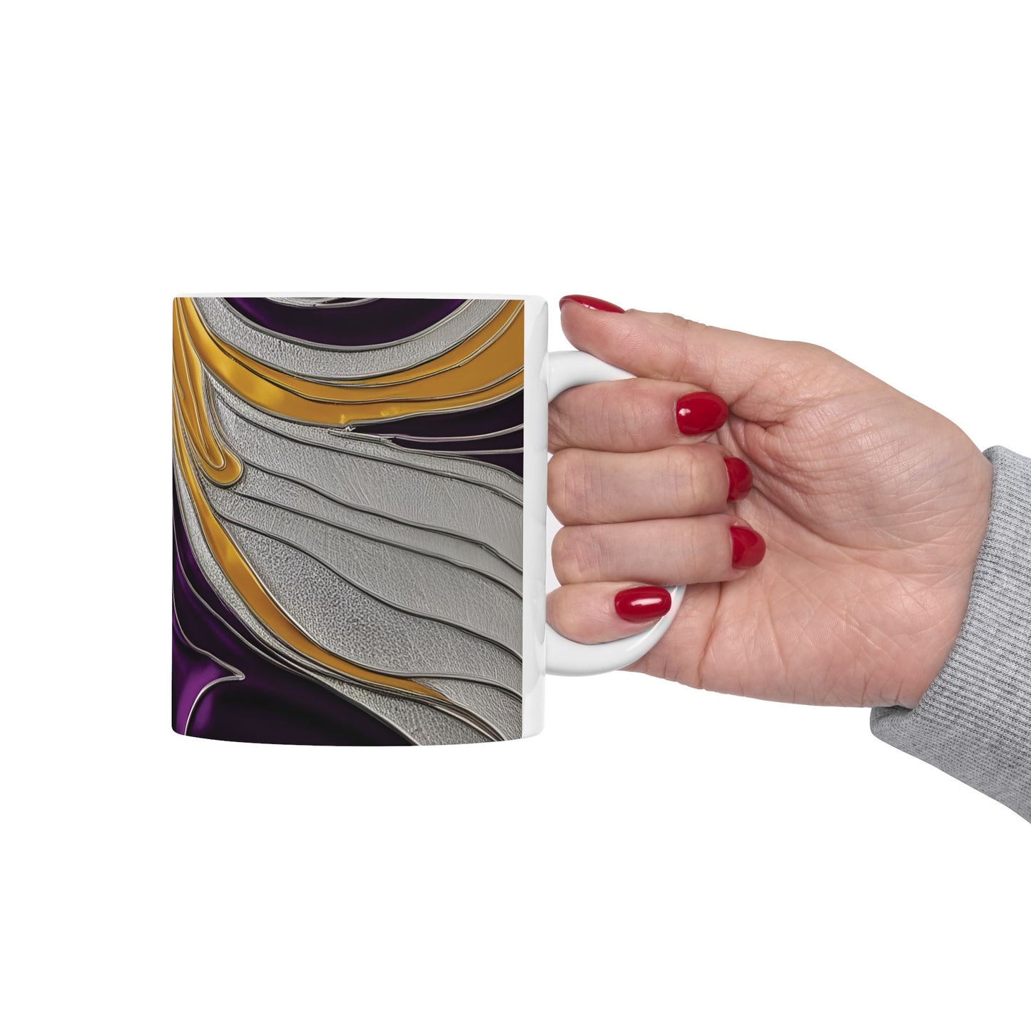 Purple Twist - Vibrant Swirl Ceramic Mug - Unique Design for Coffee Lovers