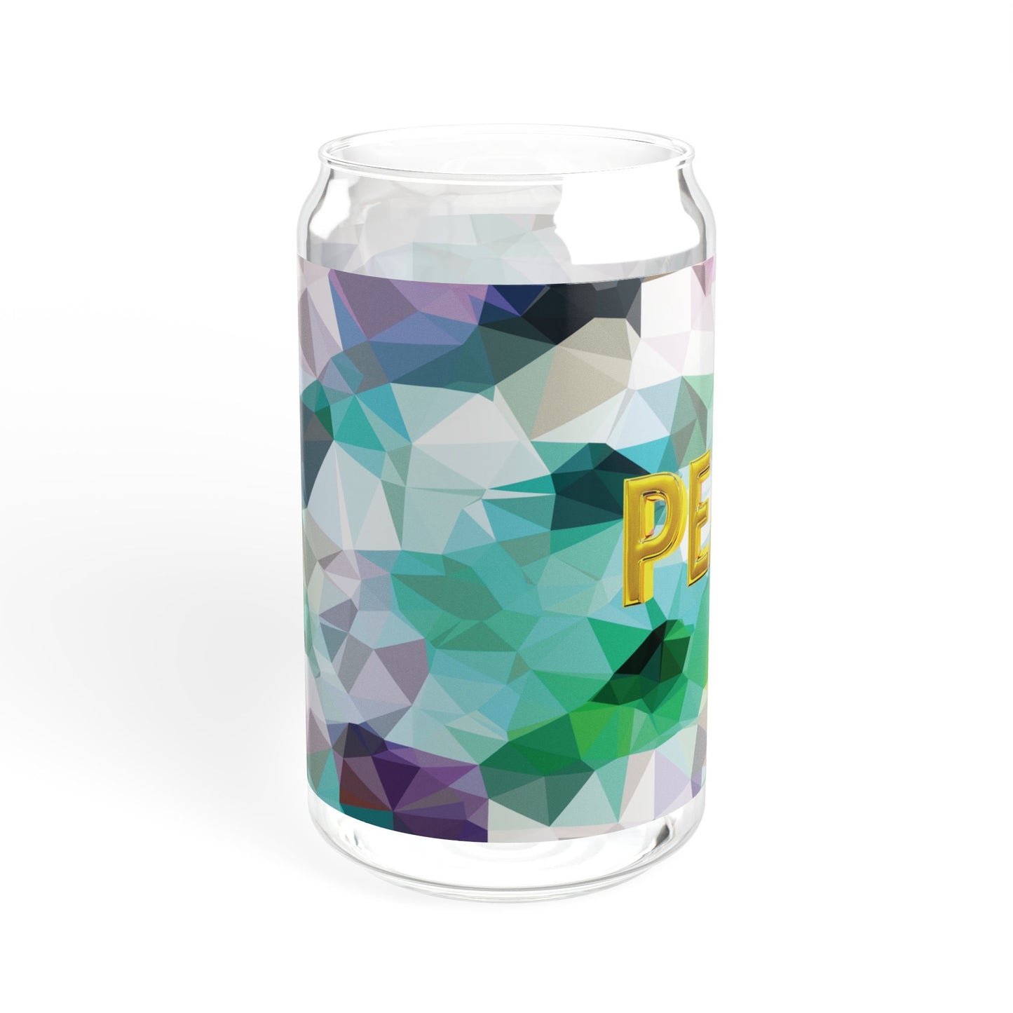Peace Amarilla - Sipper Glass 16oz, Eco-Friendly Drinkware