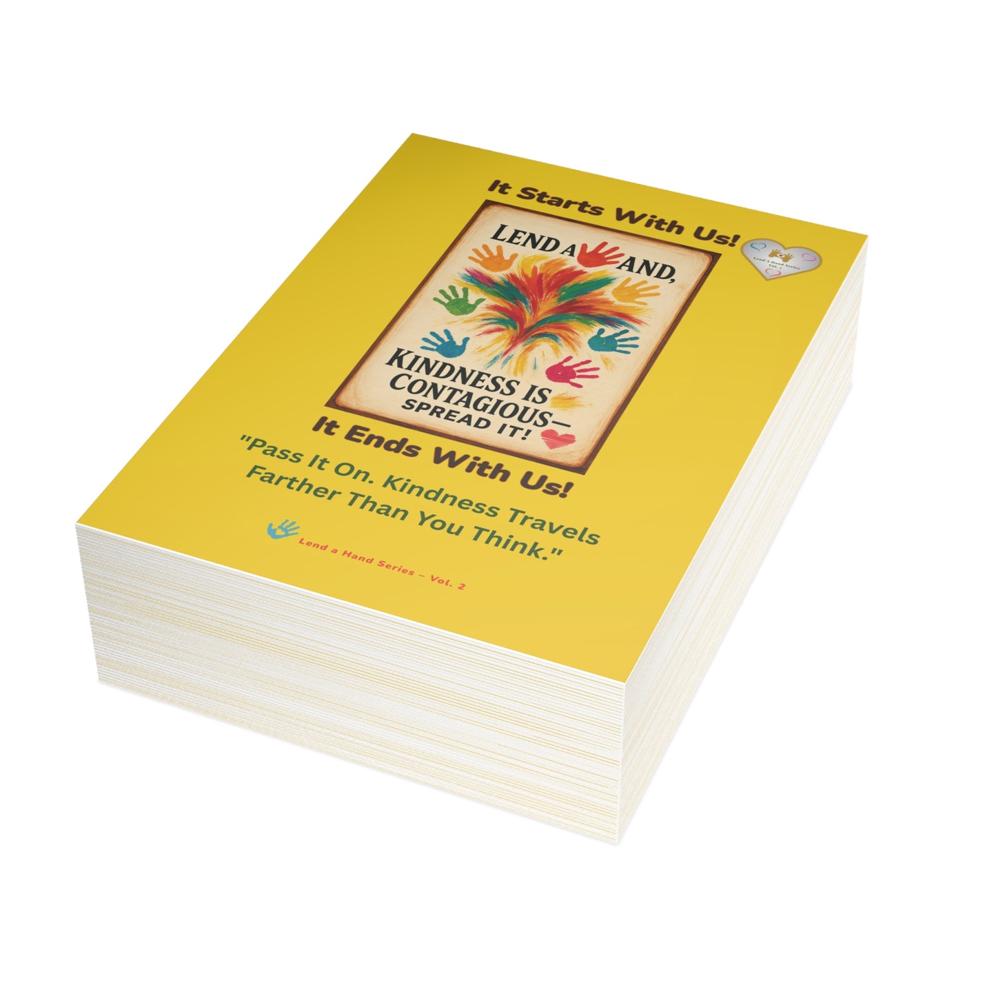 Lend a Hand, Lift a Heart - Postcard (vertical) Vol. 2 | "Pass It On. Kindness Travels Farther Than You Think."