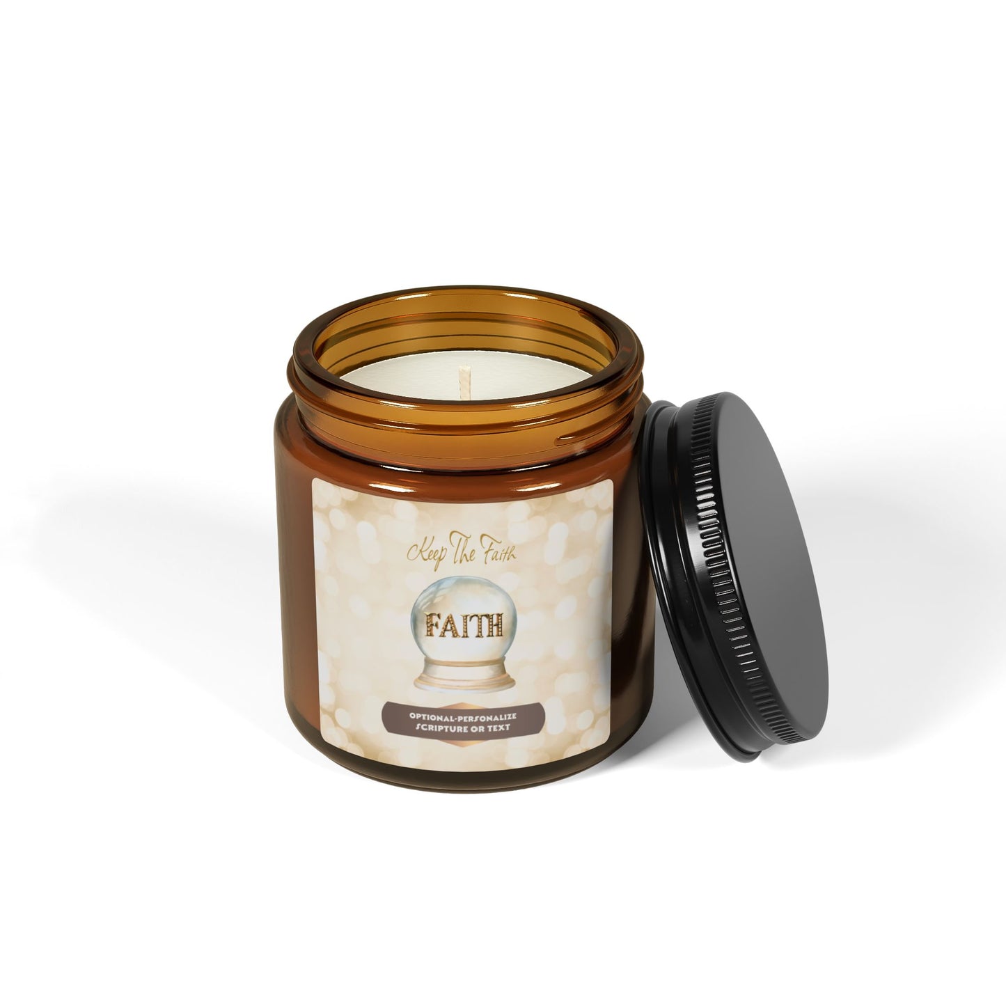 Keep The Faith - Amber Jar 4oz, Soy Candle - for Relaxation & Inspiration