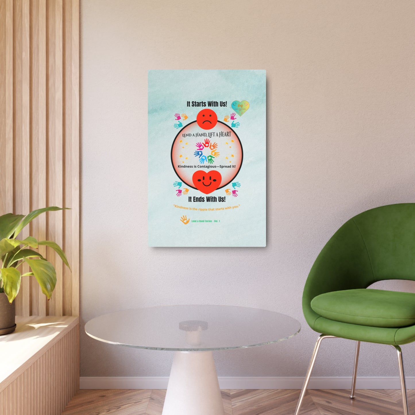 Lend a Hand, Lift a Heart - Metal Art Sign (Indoor) Vol. 1 |"Kindness is the ripple that starts with you."