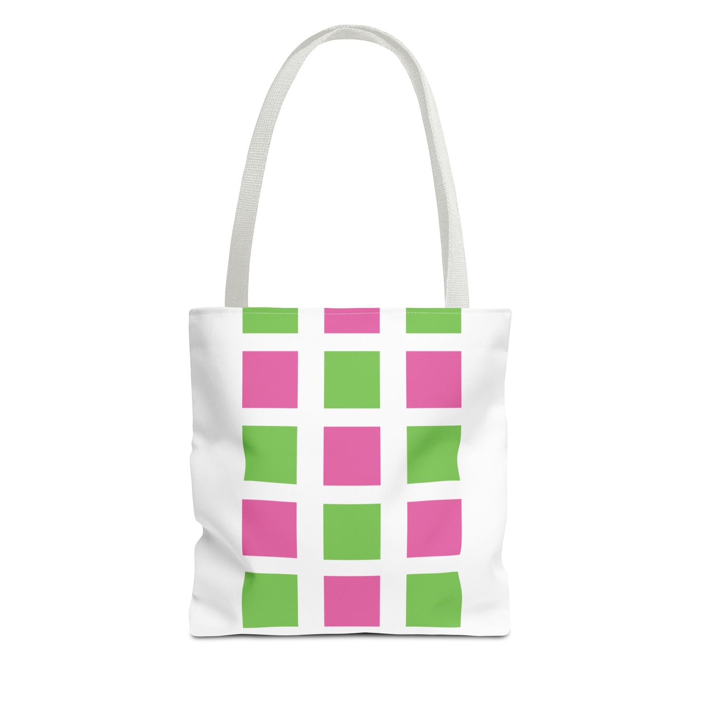 Le Carrée (pink and green) - Tote Bag - Stylish Beach Vibes for Every Occasion!