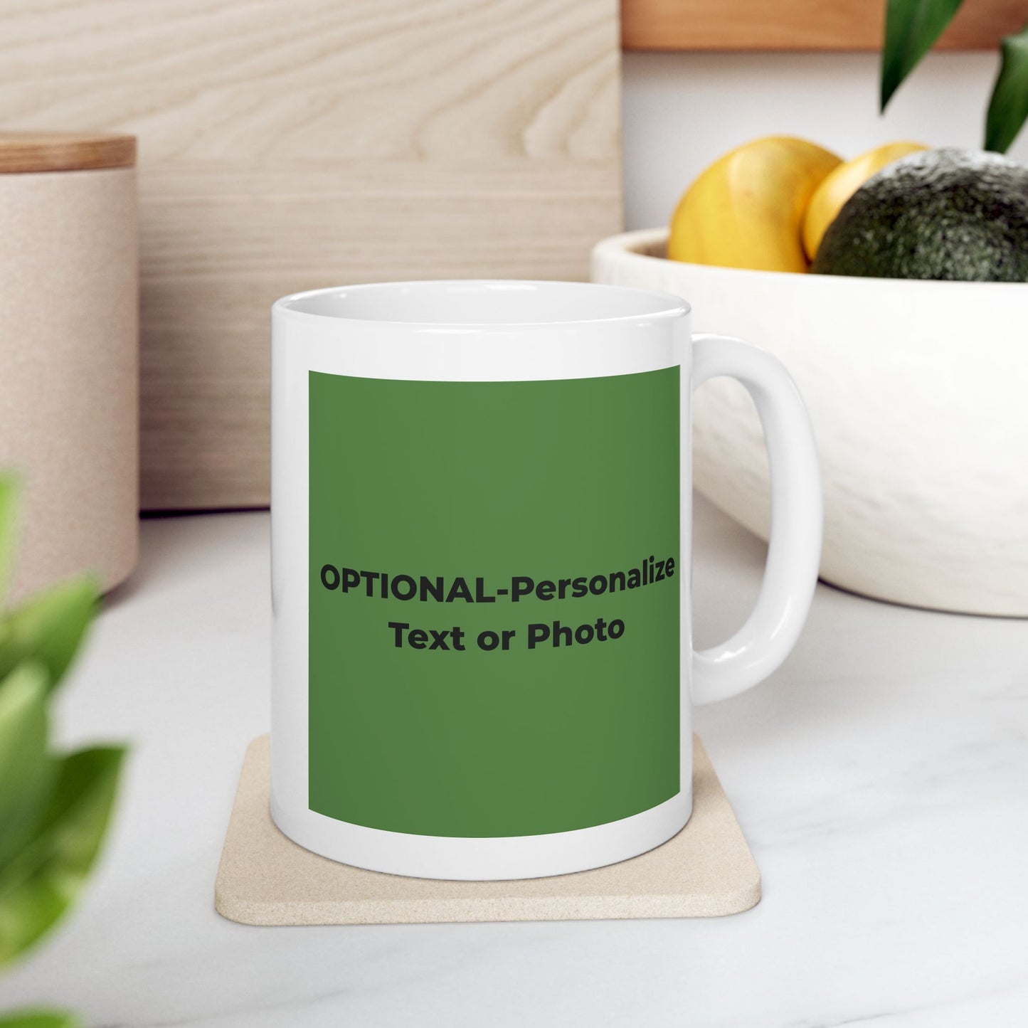 Peace & Love (green) - Ceramic Mug - 11oz & 15oz - Perfect Gift for Inspiration & Motivation
