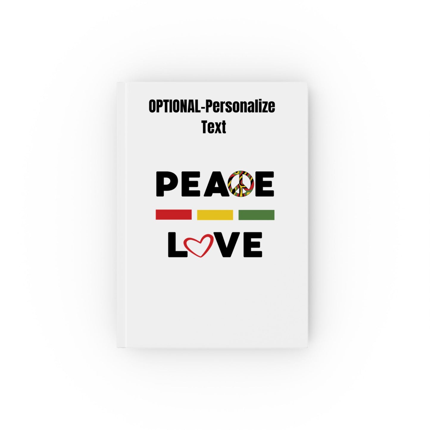 Peace & Love (white) | Personalized Hard Backed Journal