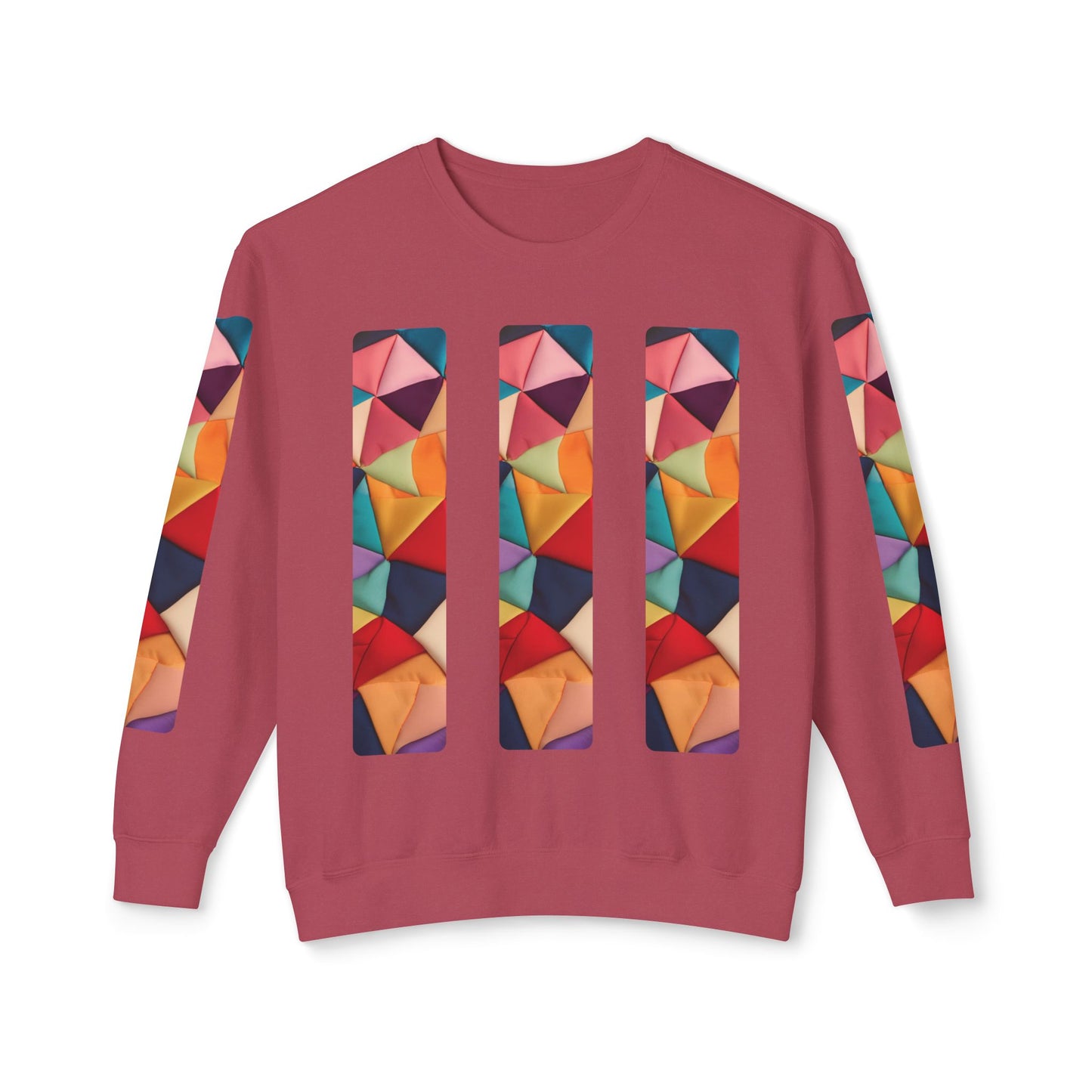 Color Maze - Colorful Geometric Design Unisex Lightweight Crewneck Sweatshirt - Stylish & Comfortable