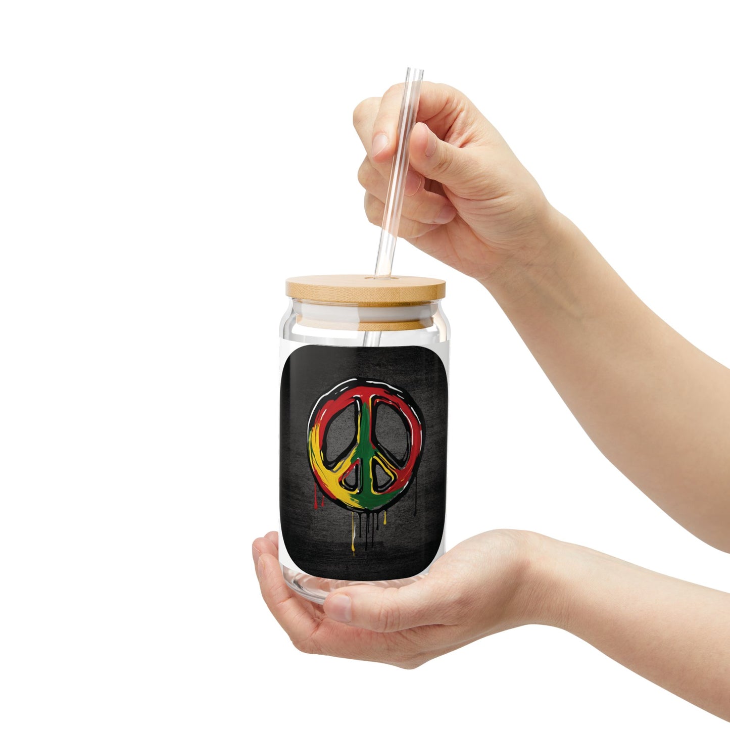 Peace Sign - Sipper Glass, 16oz