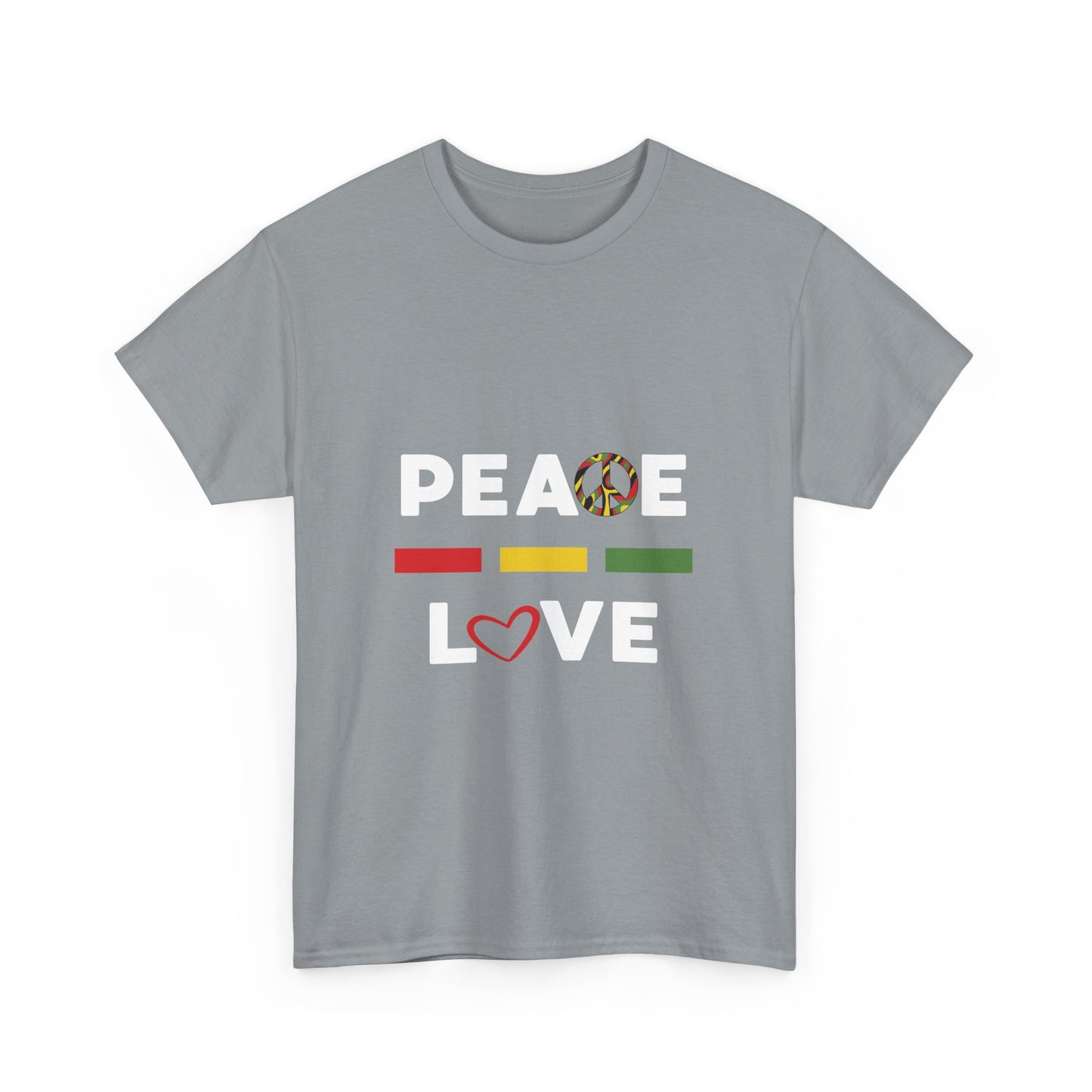 Peace-Love (white lettering) - Heavy Cotton Tee