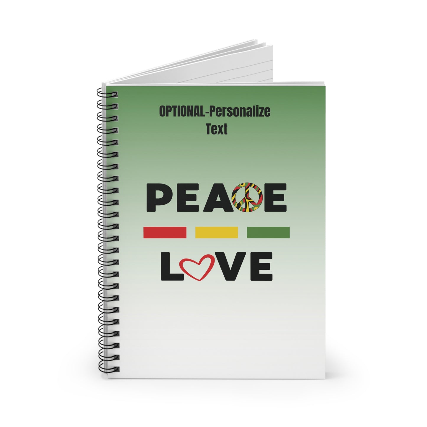 Peace & Love - Personalized Spiral Notebook