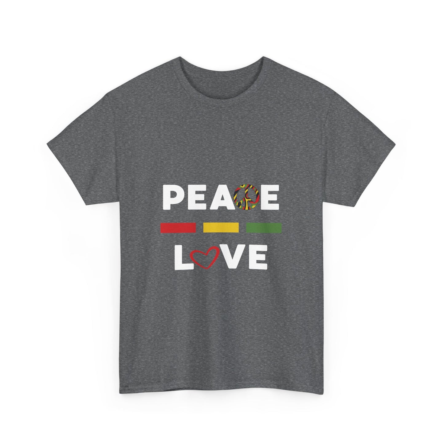 Peace-Love (white lettering) - Heavy Cotton Tee