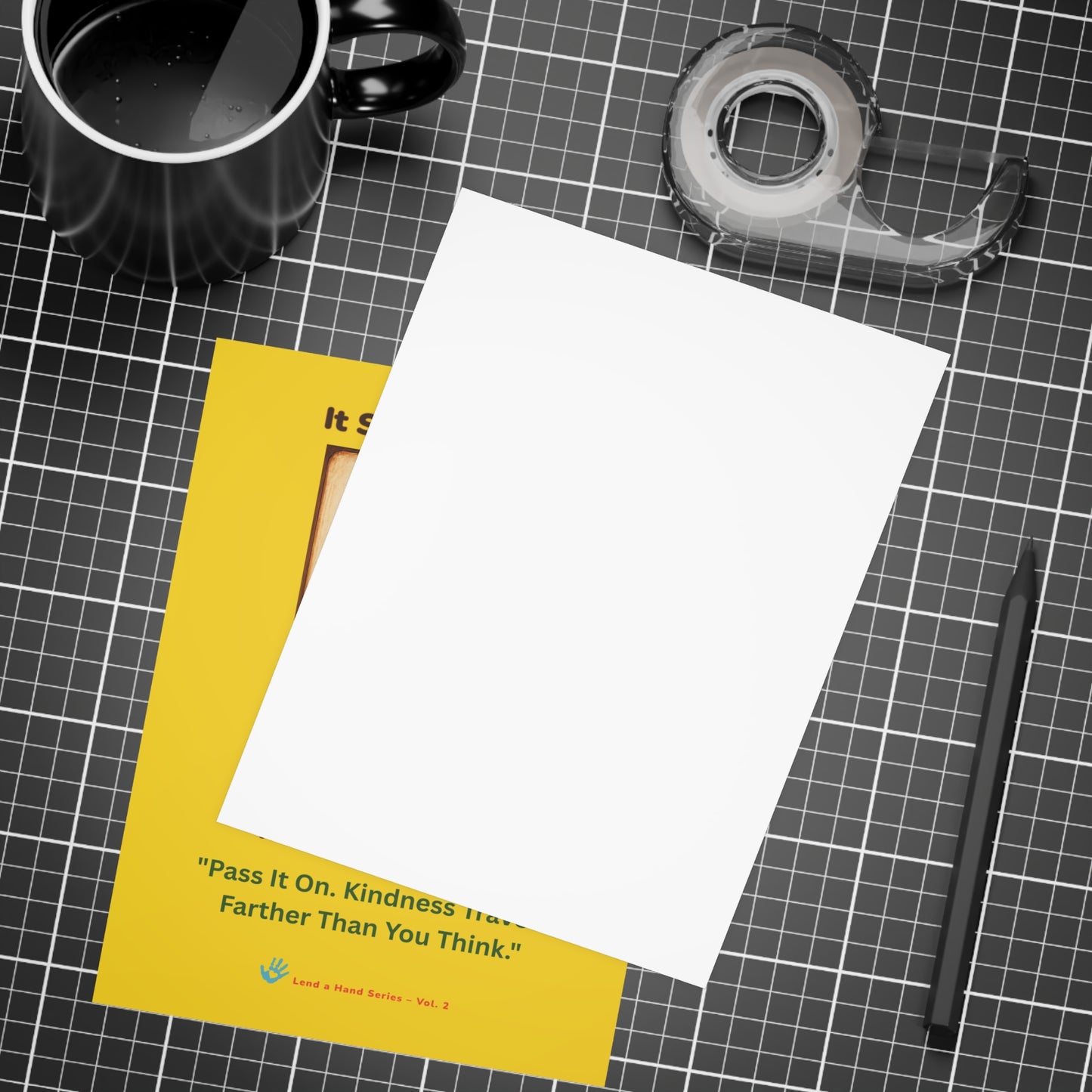 Lend a Hand, Lift a Heart - Postcard (vertical) Vol. 2 | "Pass It On. Kindness Travels Farther Than You Think."