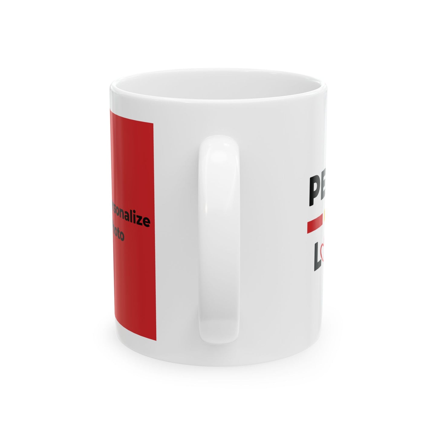 Peace & Love (red) - Ceramic Mug - 11oz & 15oz - Perfect Gift for Inspiration & Motivation