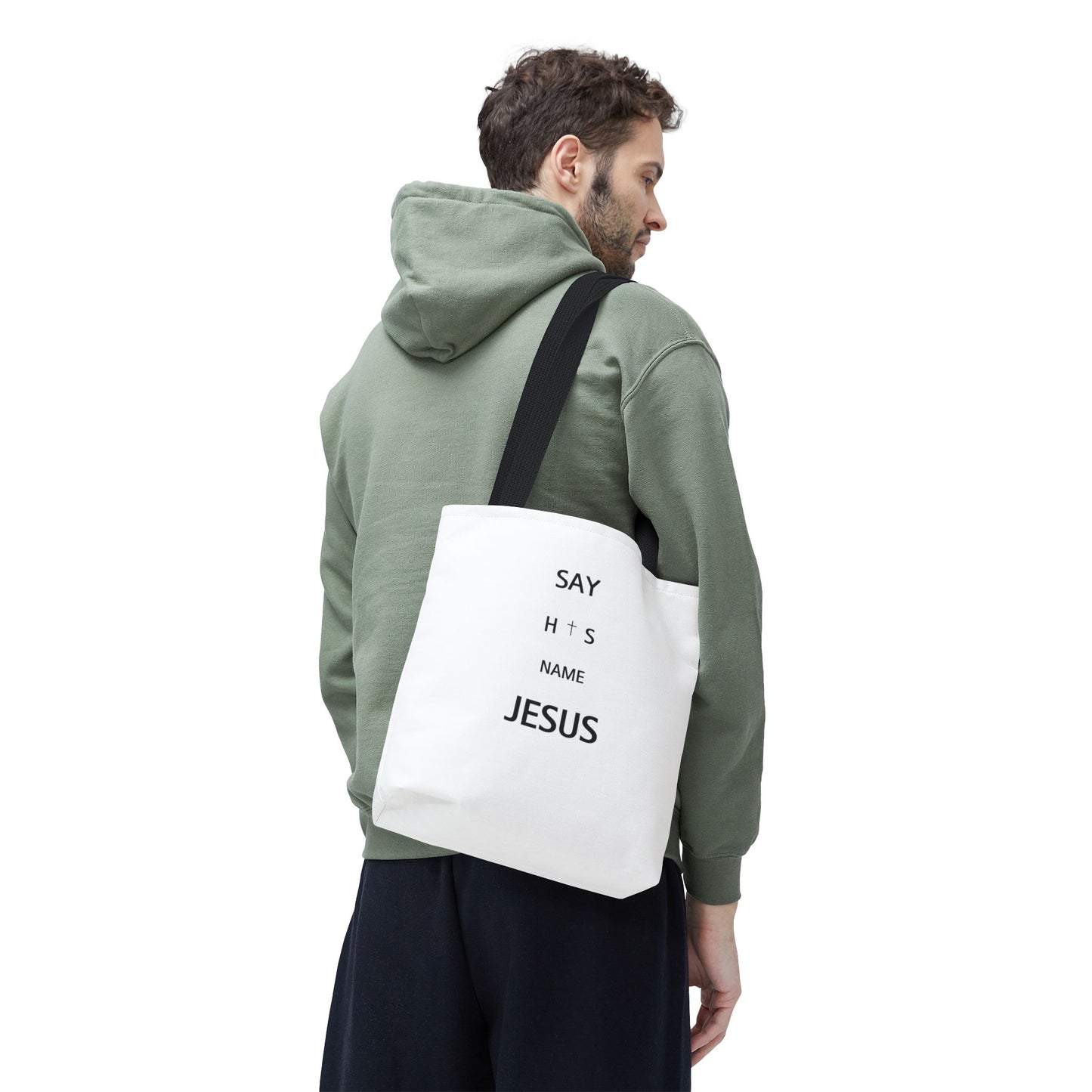 Say His Name Tote Bag | Christian Statement Faith Carryall