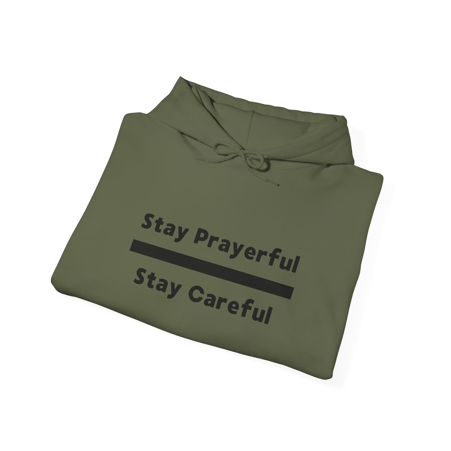 Stay Prayerful-Stay Careful (black letters) - Unisex Heavy Blend™ Hooded Sweatshirt