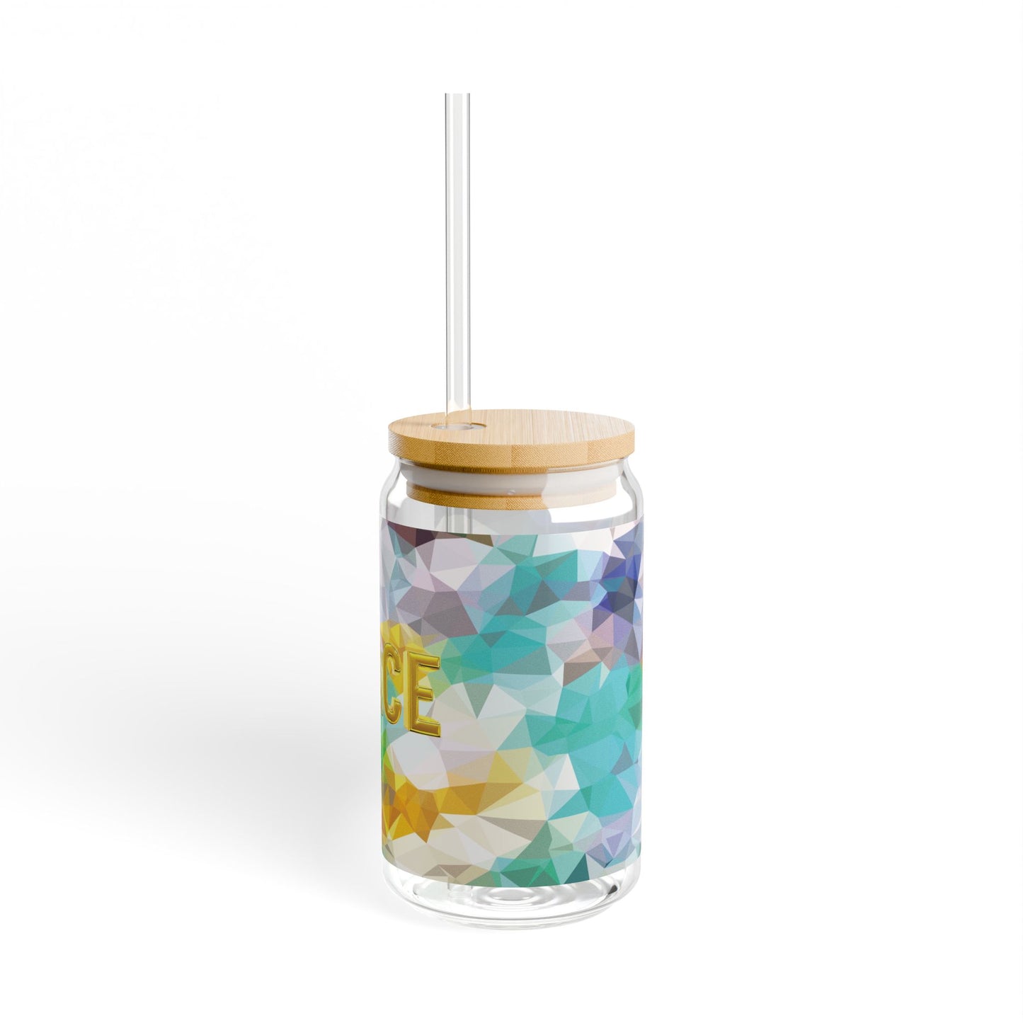 Peace Amarilla - Sipper Glass 16oz, Eco-Friendly Drinkware